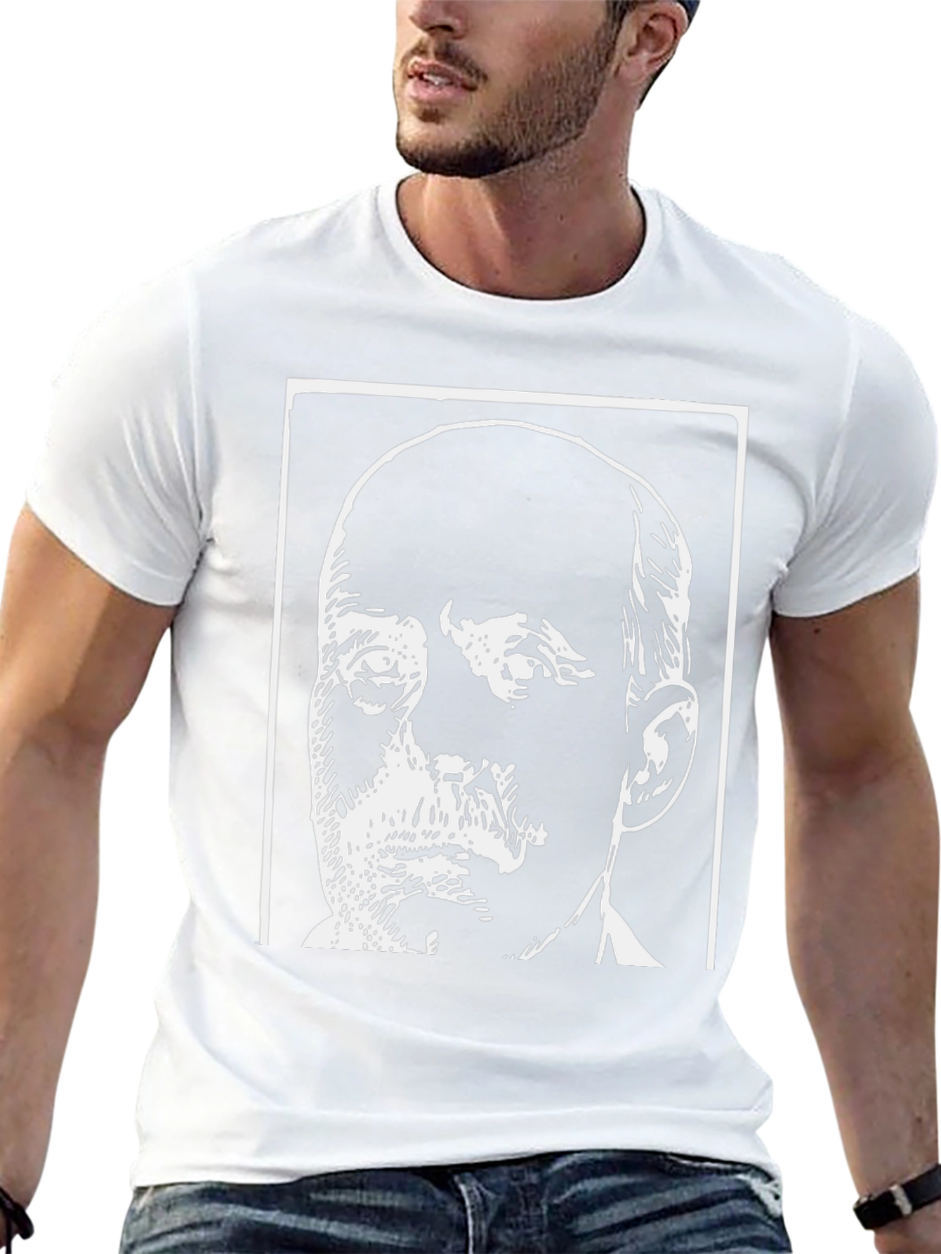 Black T-Shirt with Bold Face Graphic