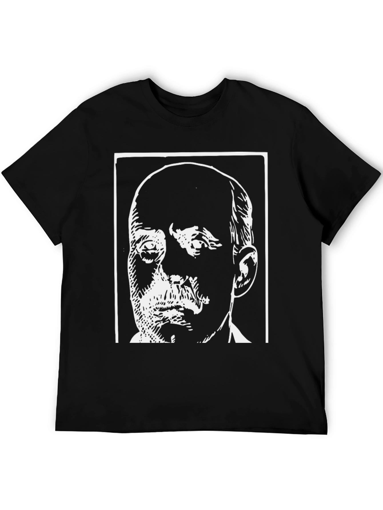 Black T-Shirt with Bold Face Graphic
