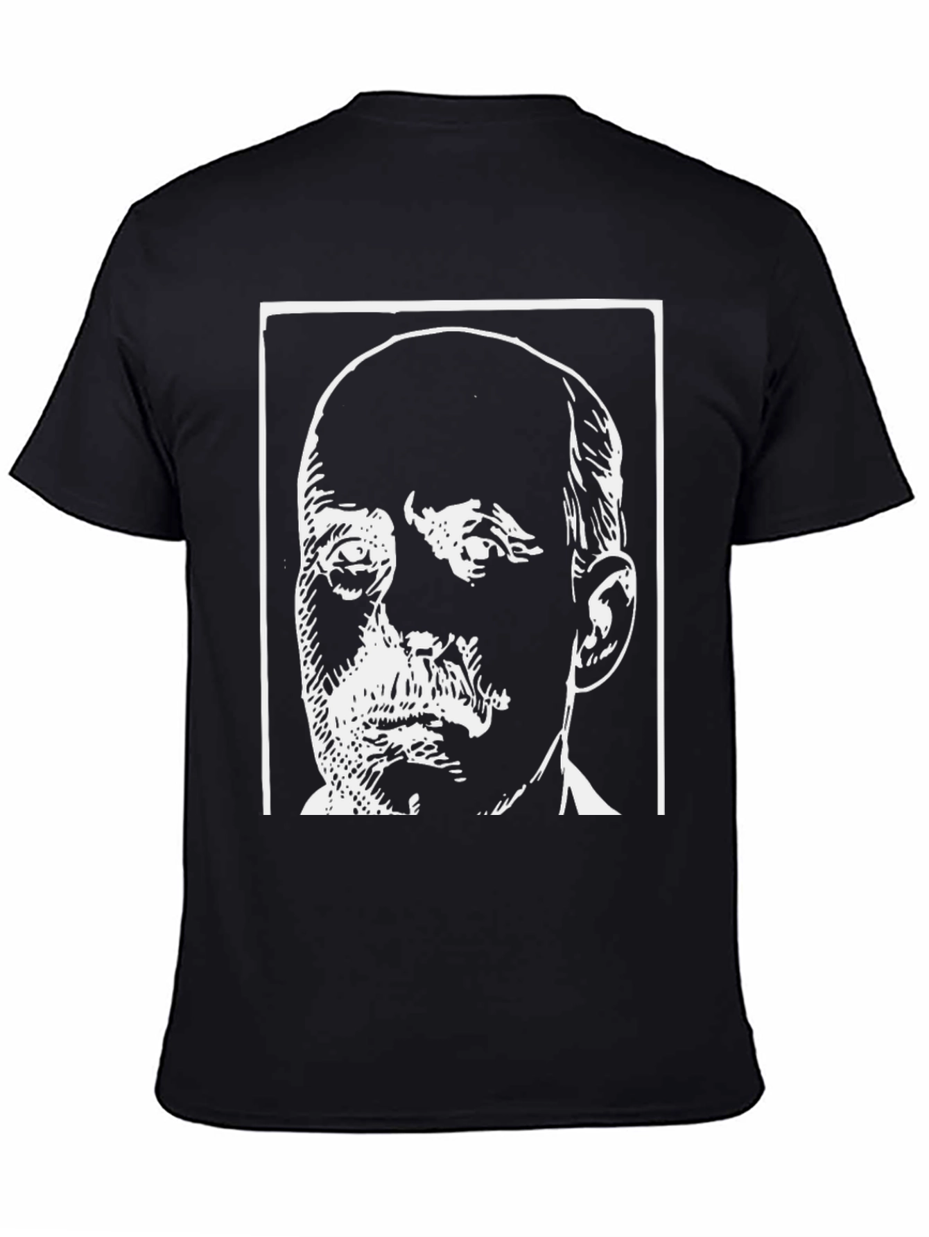 Black T-Shirt with Bold Face Graphic