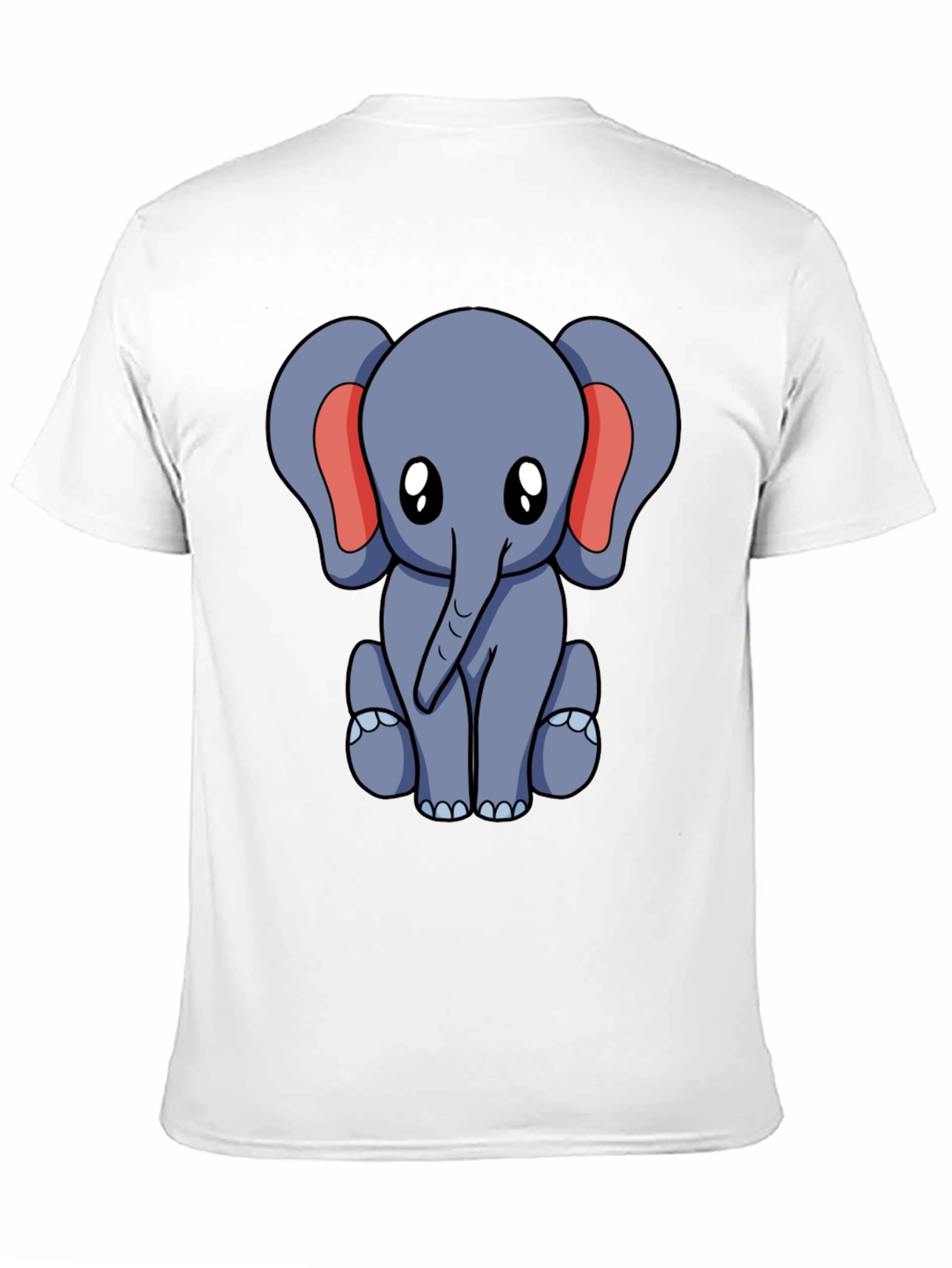 Cute Elephant Graphic Tee - Black Cotton Blend