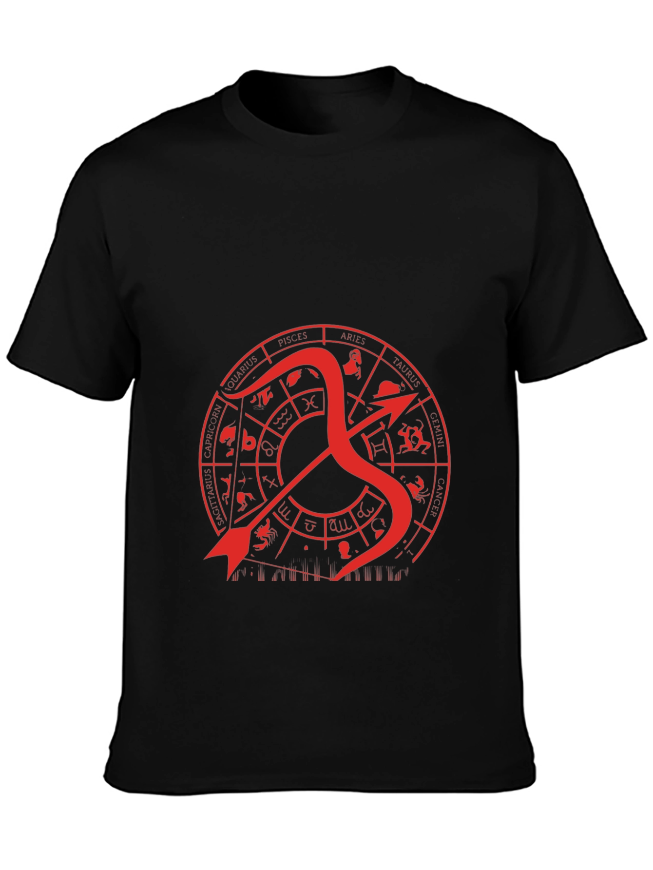 Sagittarius Zodiac Graphic T-Shirt - Black