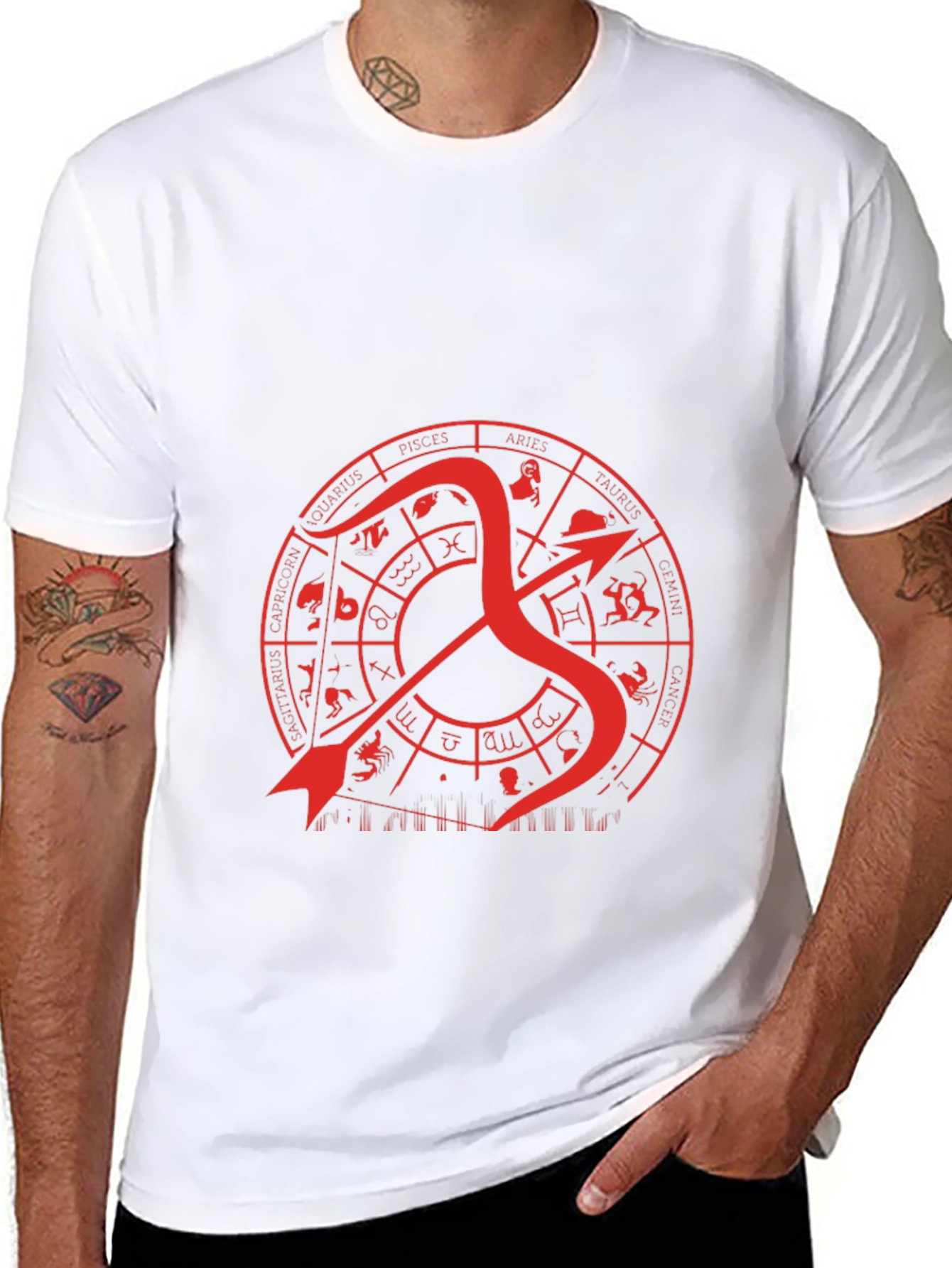 Sagittarius Zodiac Graphic T-Shirt - Black
