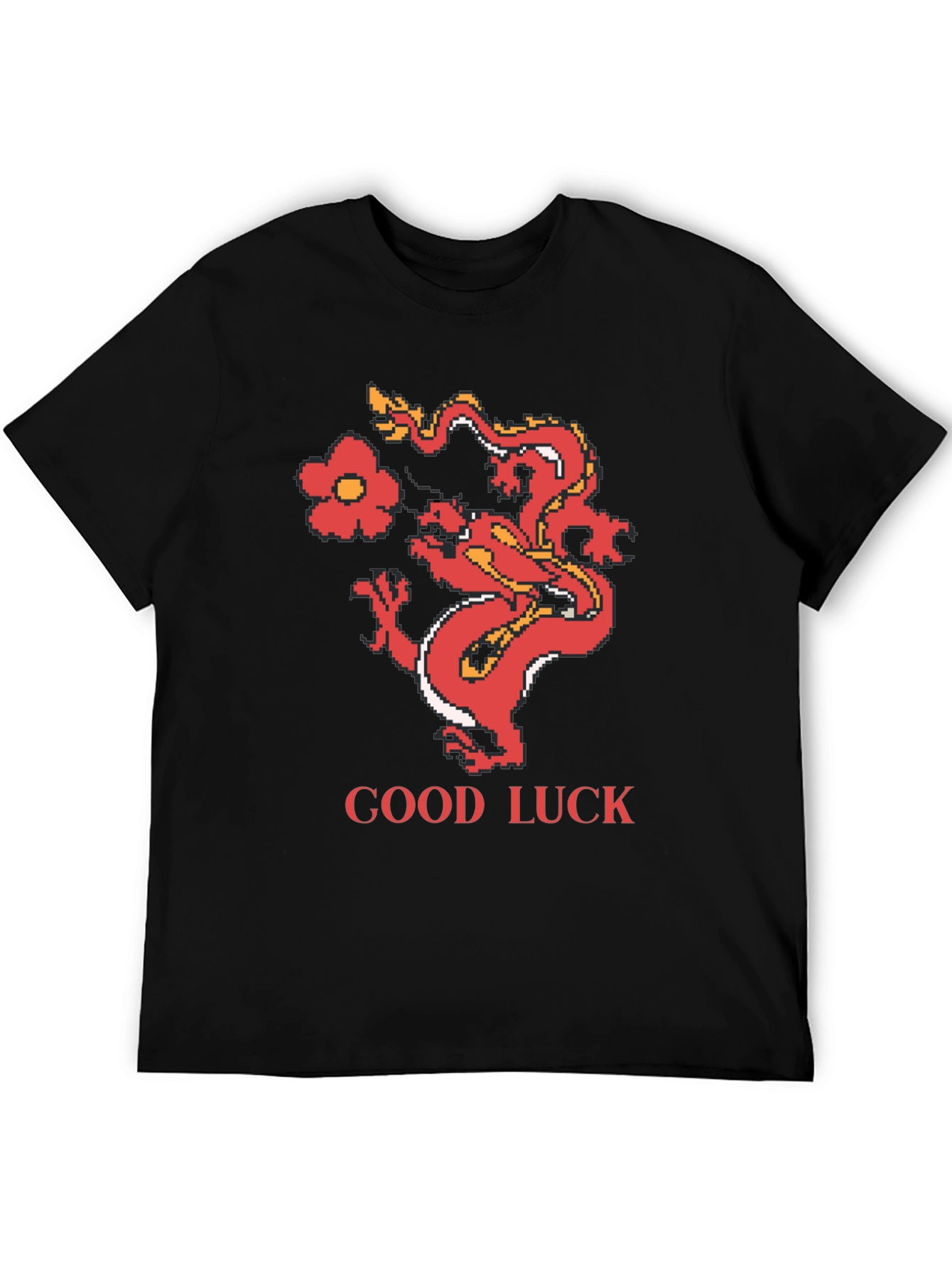 Good Luck Dragon Graphic Tee - Retro Style