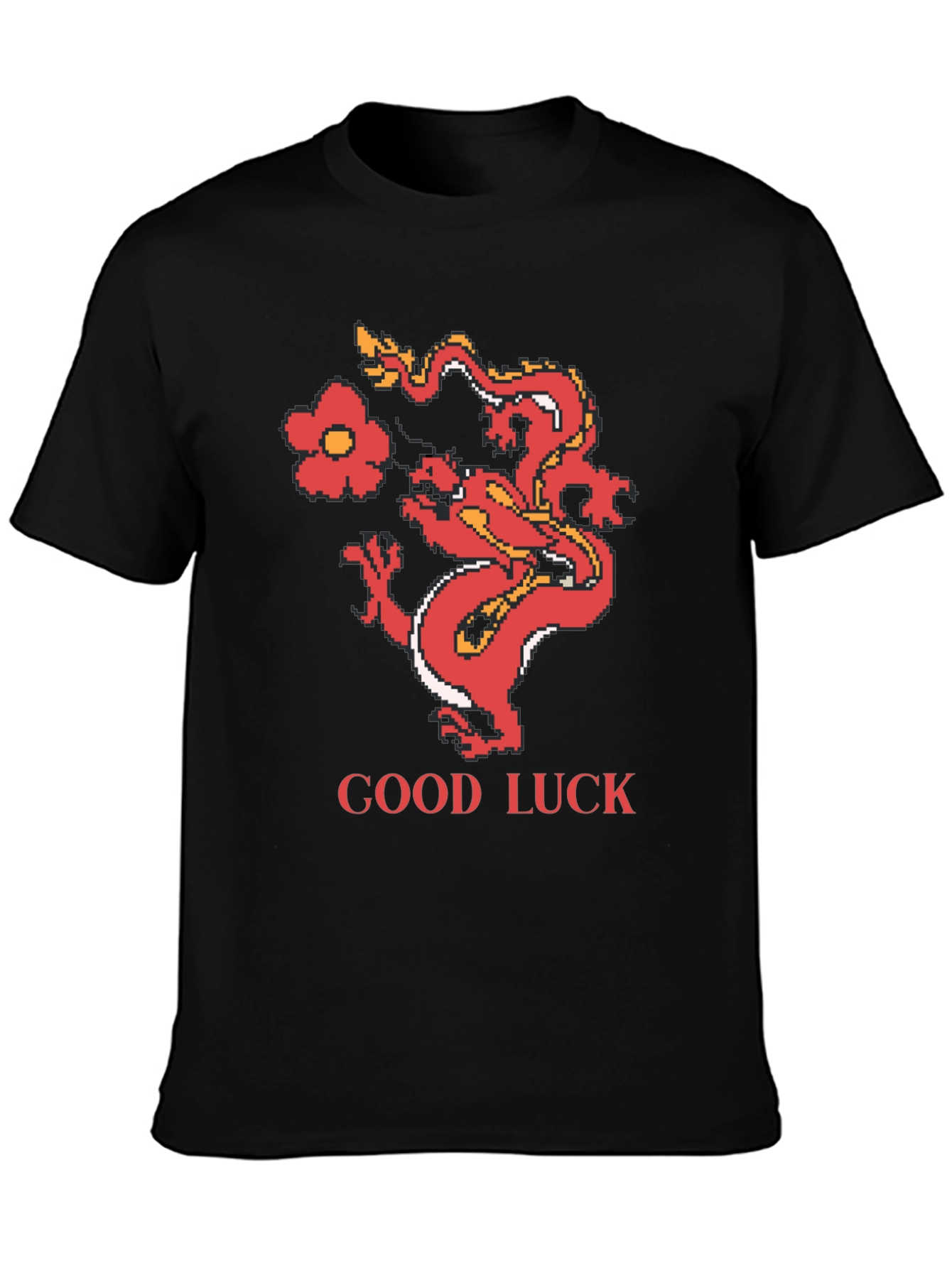 Good Luck Dragon Graphic Tee - Retro Style