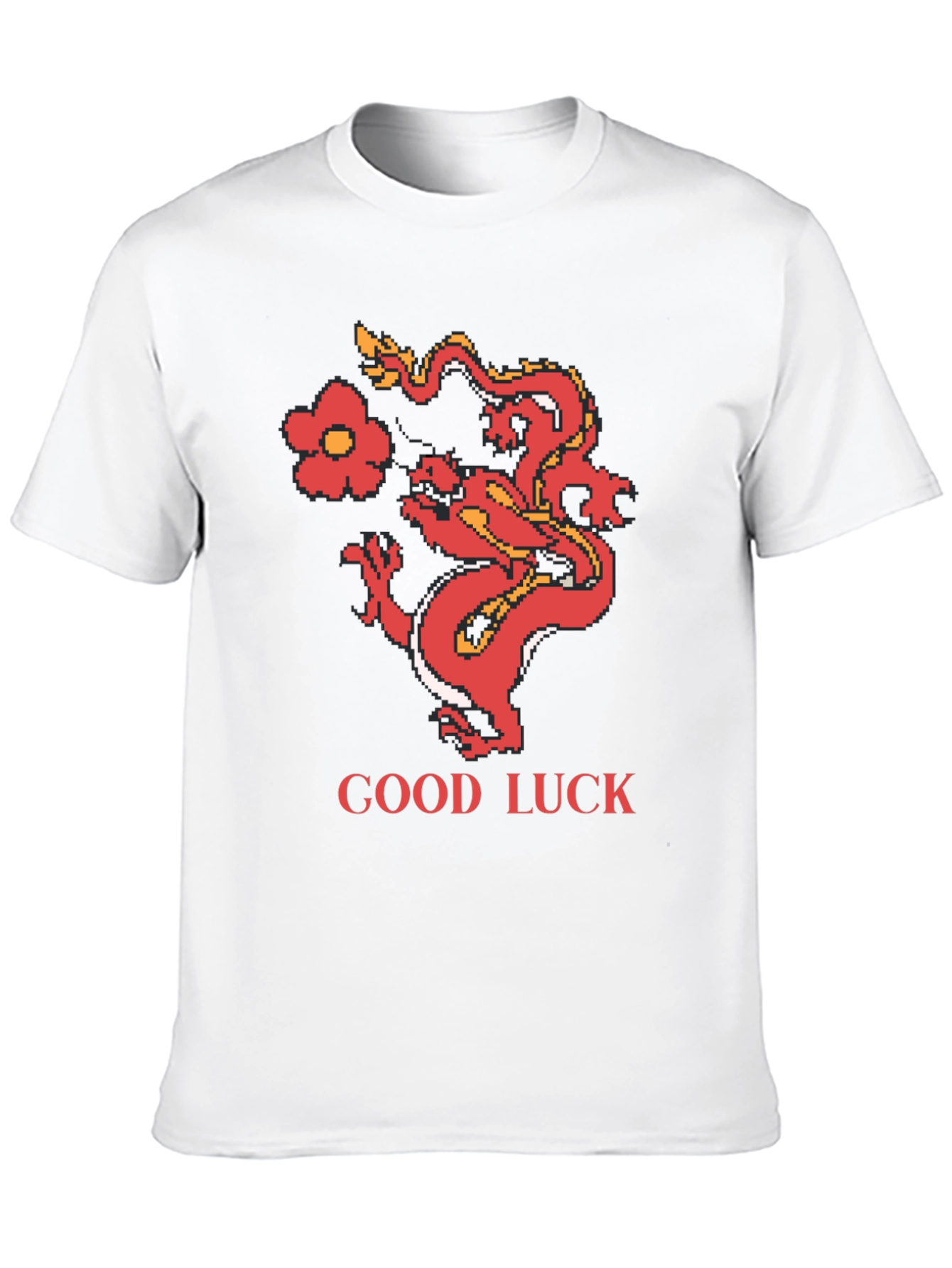 Good Luck Dragon Graphic Tee - Retro Style