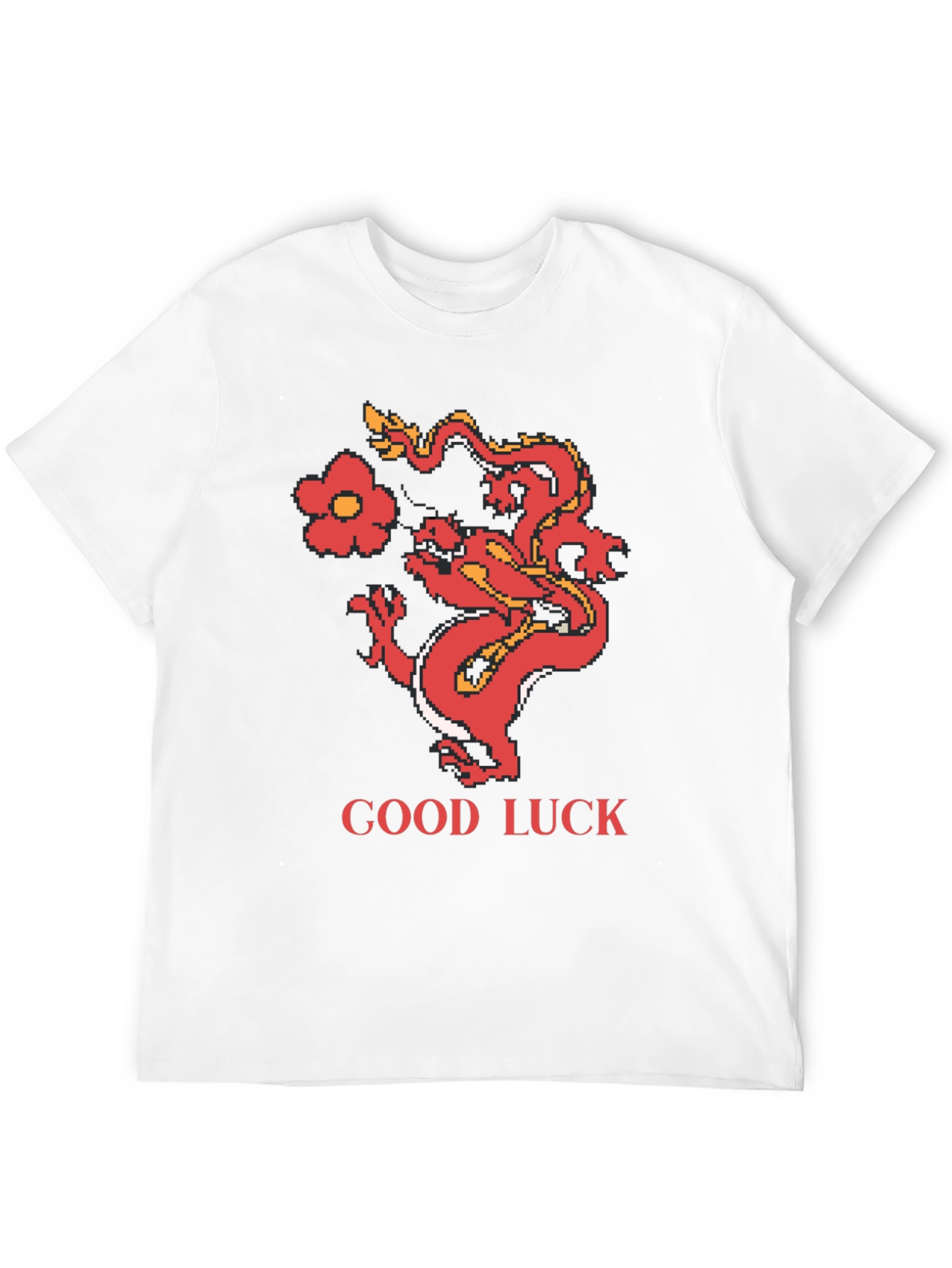 Good Luck Dragon Graphic Tee - Retro Style