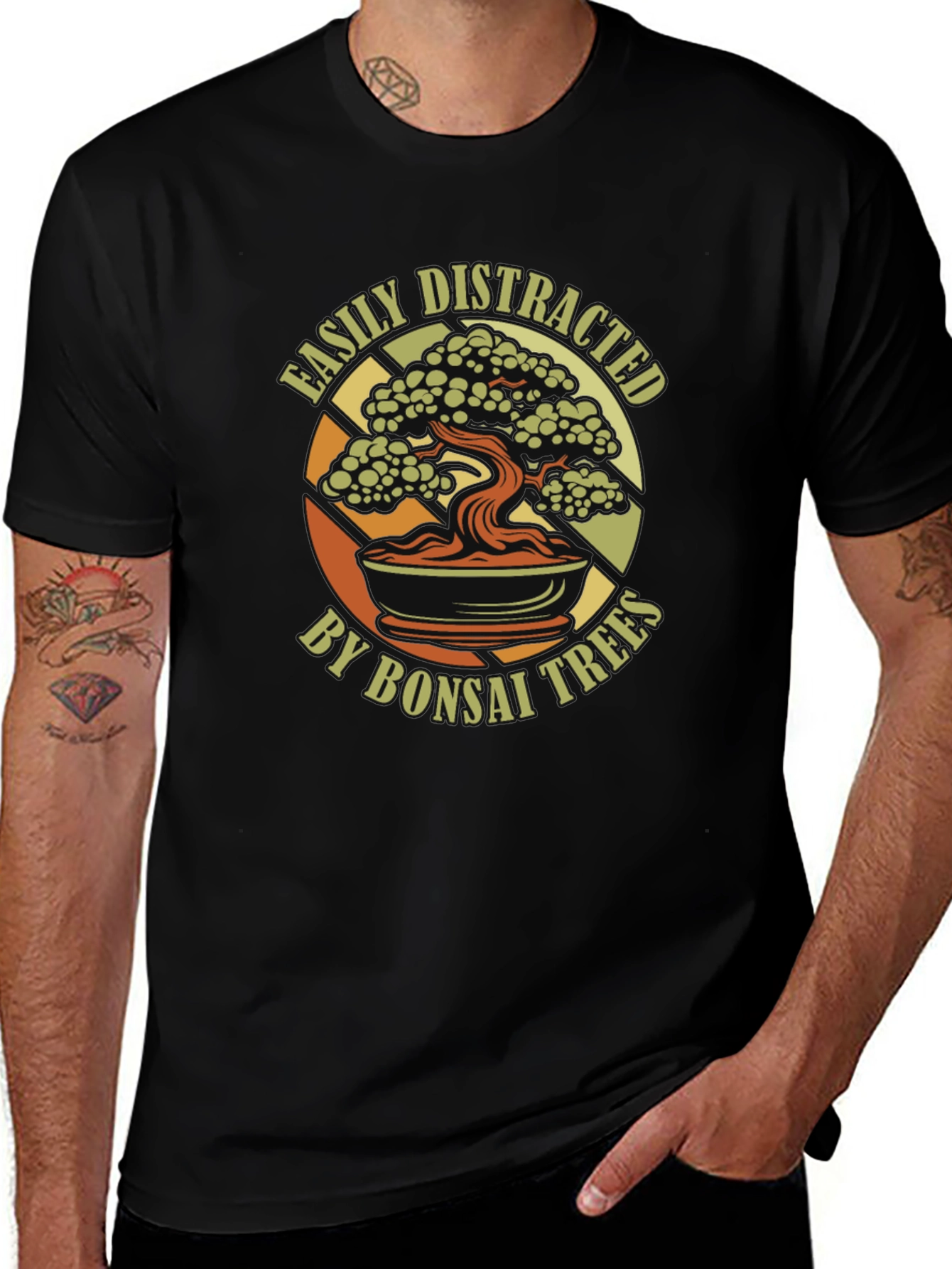 Easily Distracted by Bonsai Trees Graphic T-Shirt