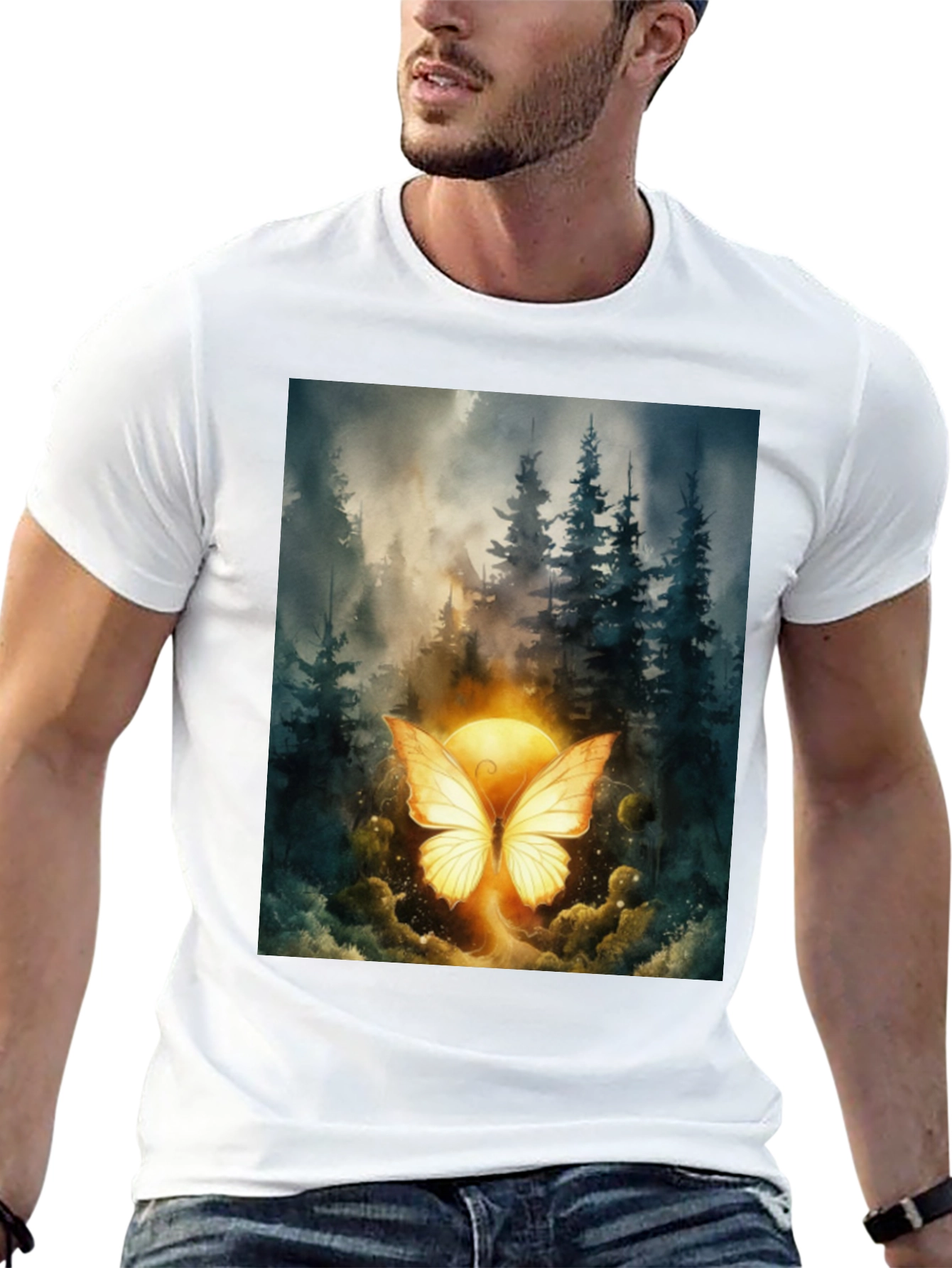 Butterfly Forest T-Shirt - Nature Inspired Graphic Tee