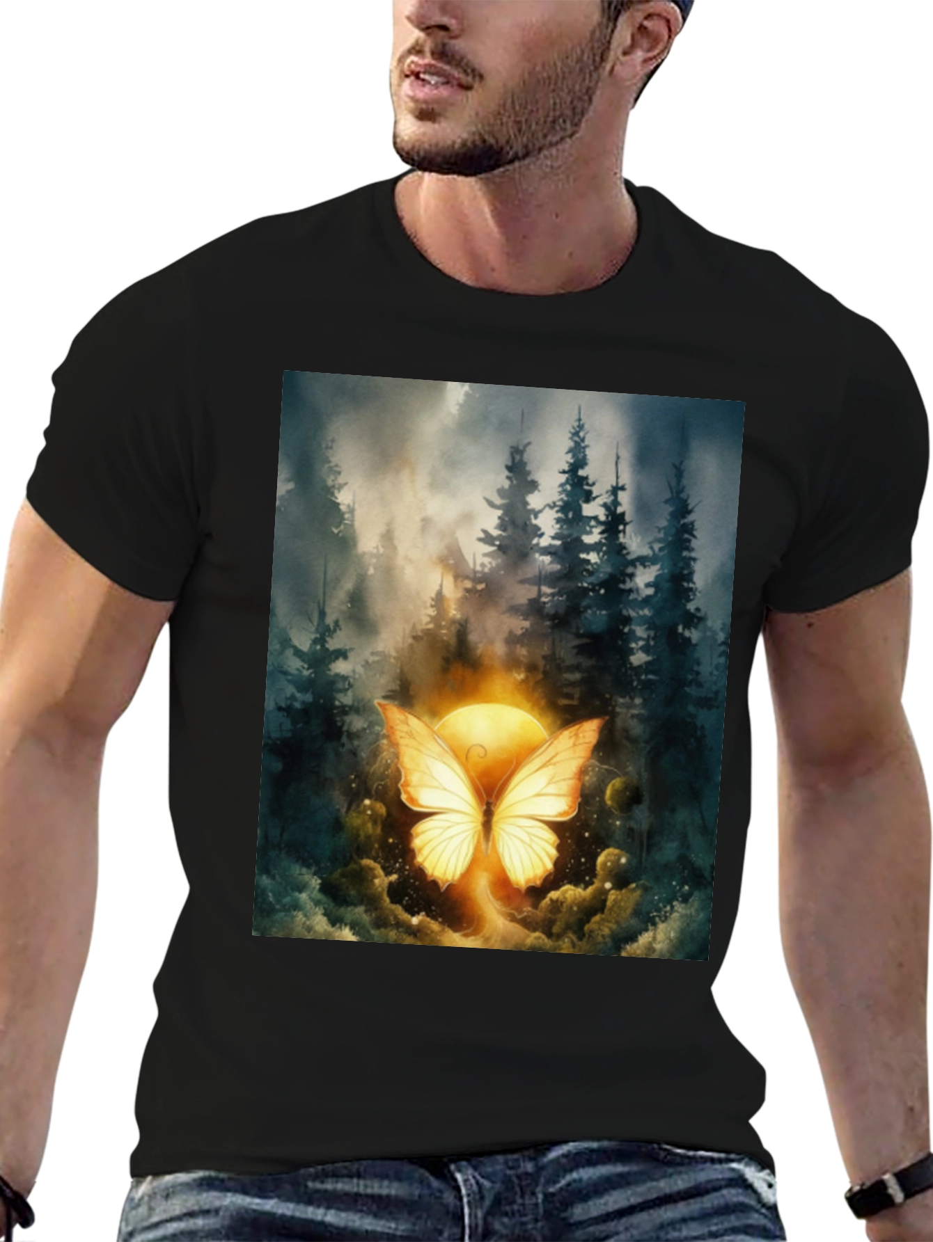 Butterfly Forest T-Shirt - Nature Inspired Graphic Tee