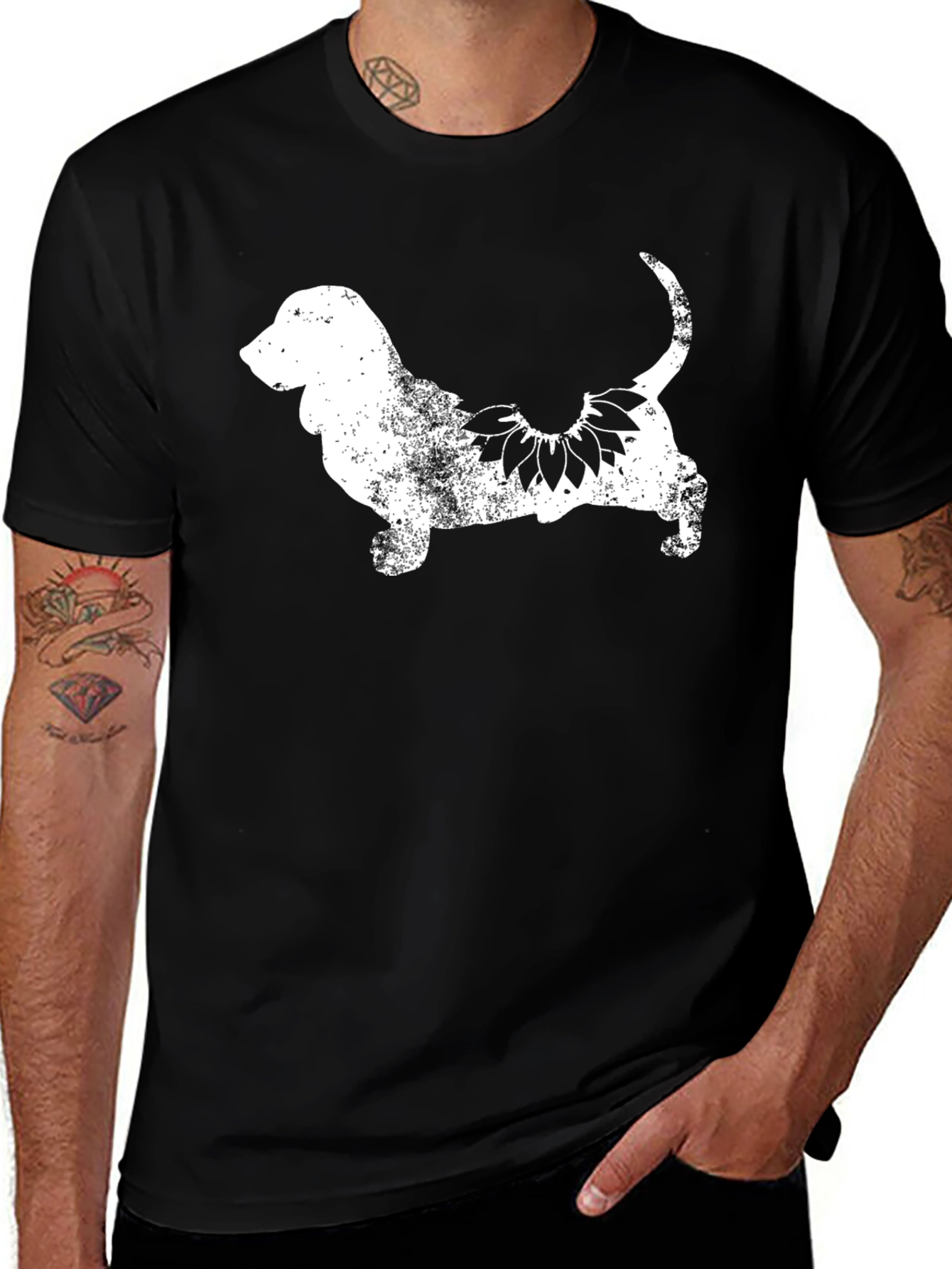 Dog & Sunflower Graphic Tee