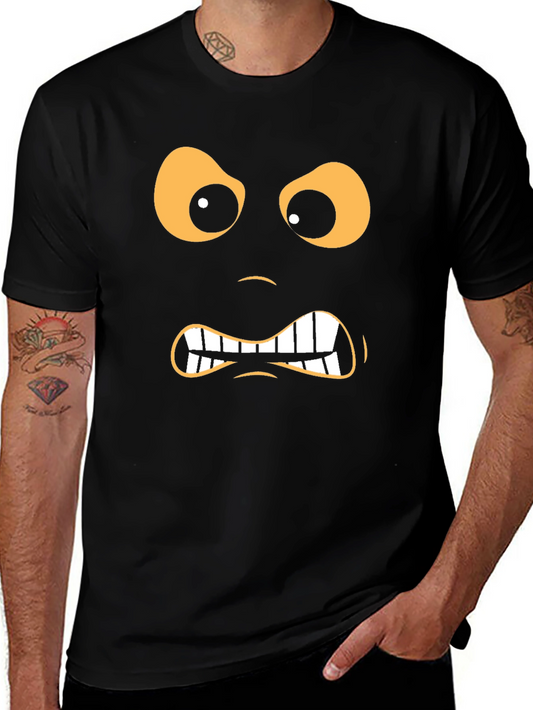 Angry Face Graphic Black T-Shirt