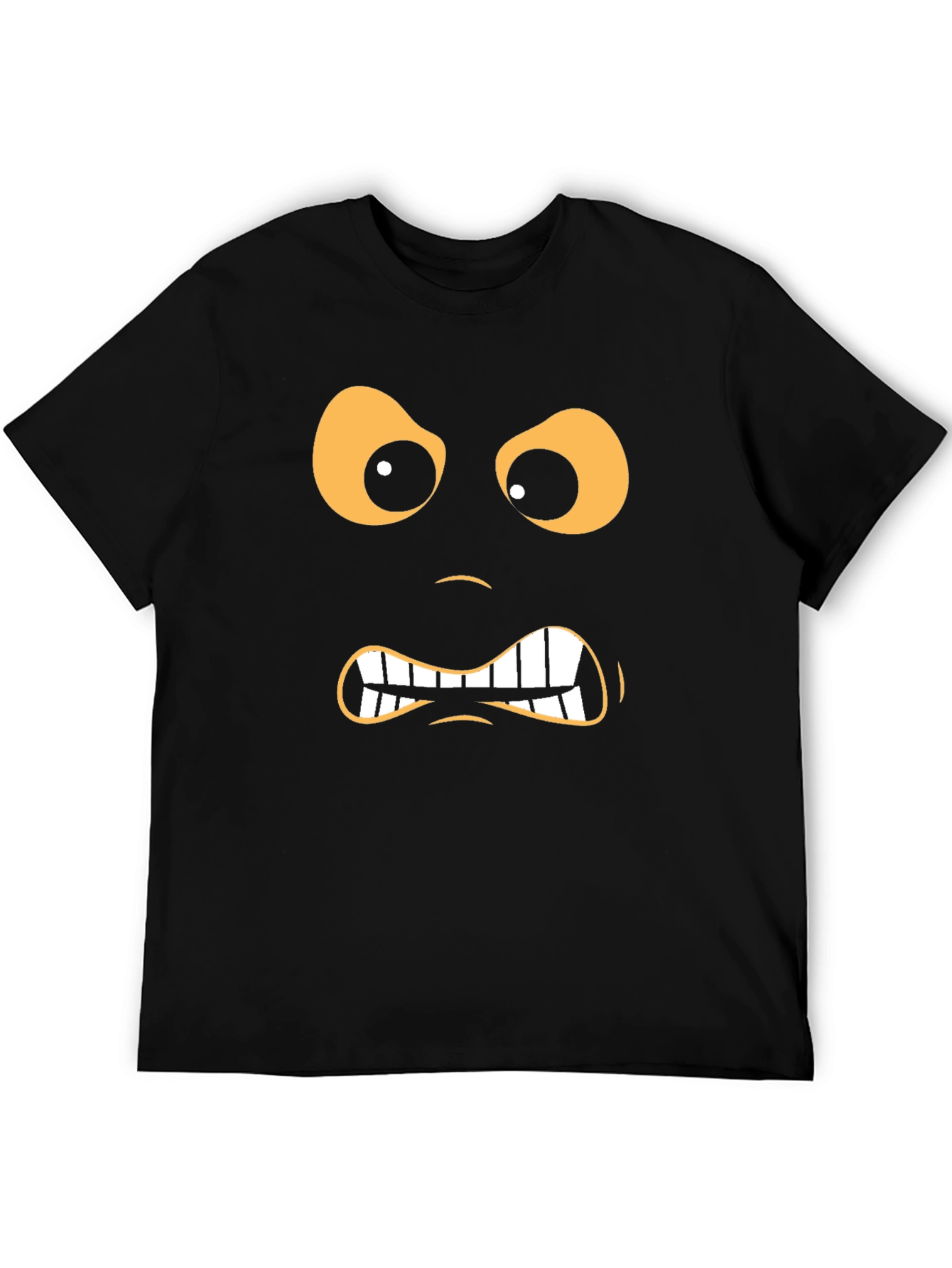 Angry Face Graphic Black T-Shirt