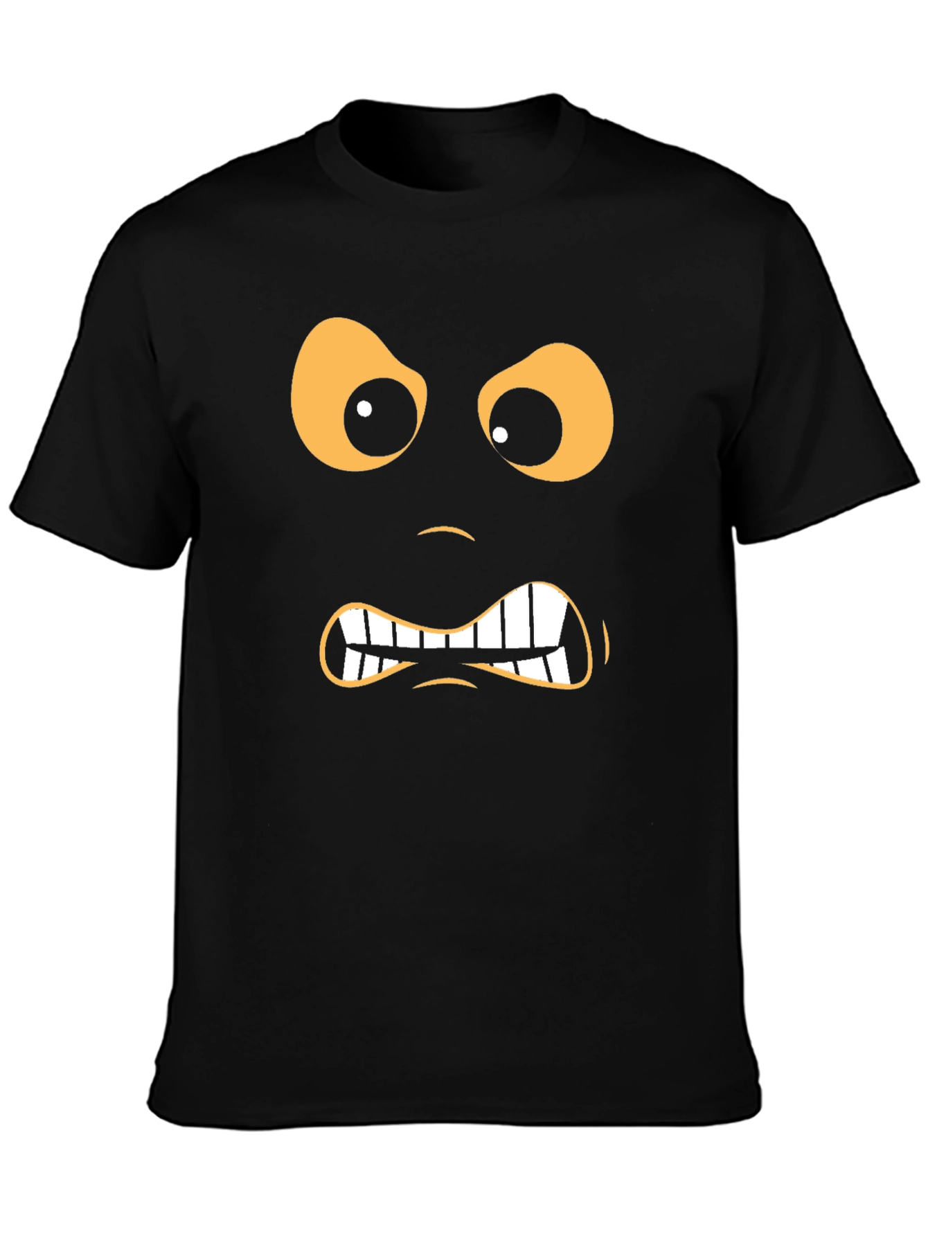 Angry Face Graphic Black T-Shirt