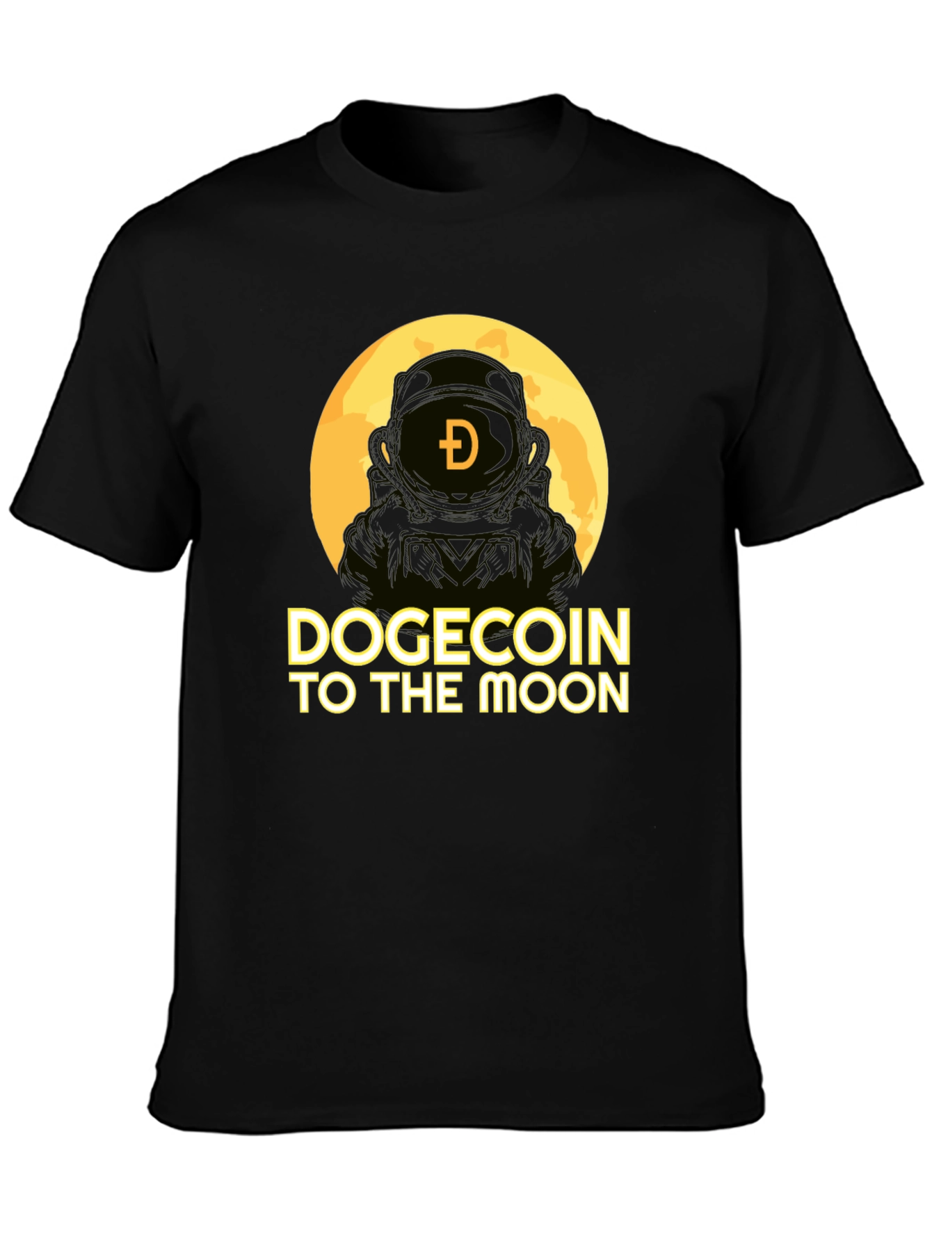 Dogecoin To The Moon Black T-Shirt