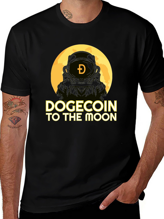 Dogecoin To The Moon Black T-Shirt