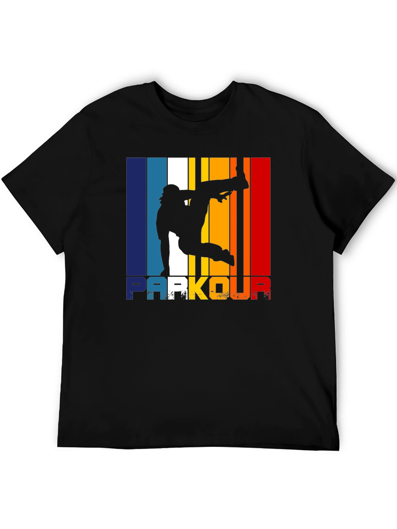 Parkour Silhouette Retro Style Graphic T-Shirt