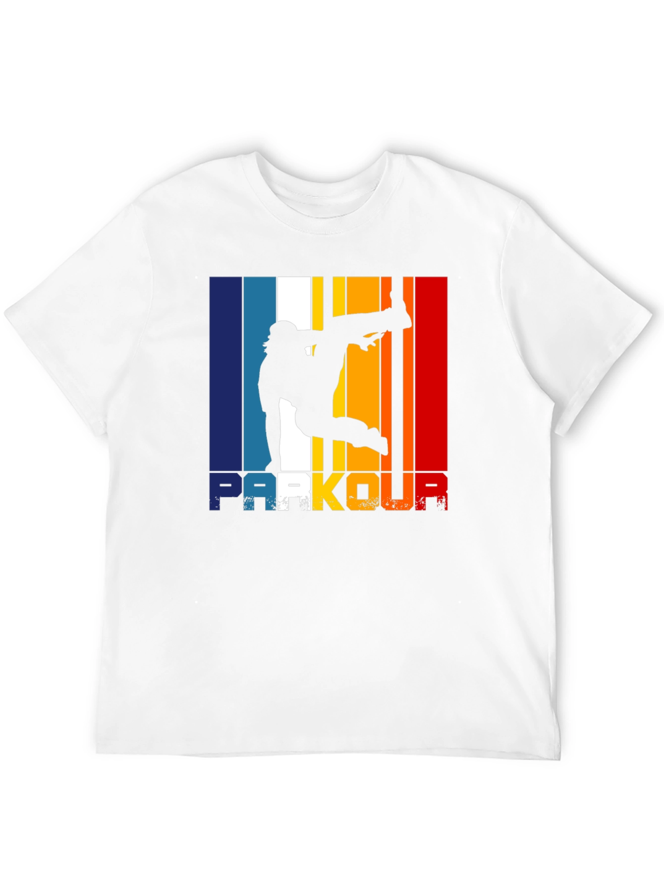 Parkour Silhouette Retro Style Graphic T-Shirt
