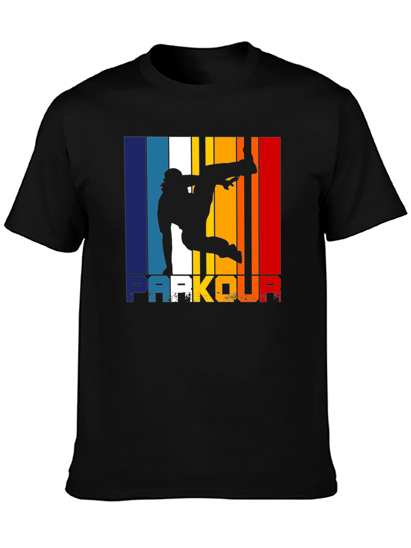 Parkour Silhouette Retro Style Graphic T-Shirt