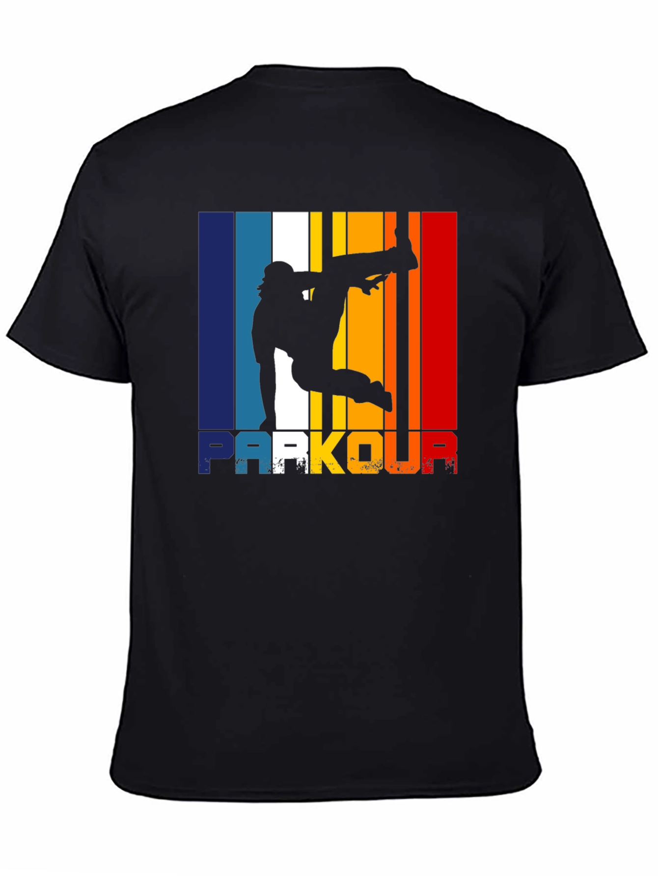 Parkour Silhouette Retro Style Graphic T-Shirt