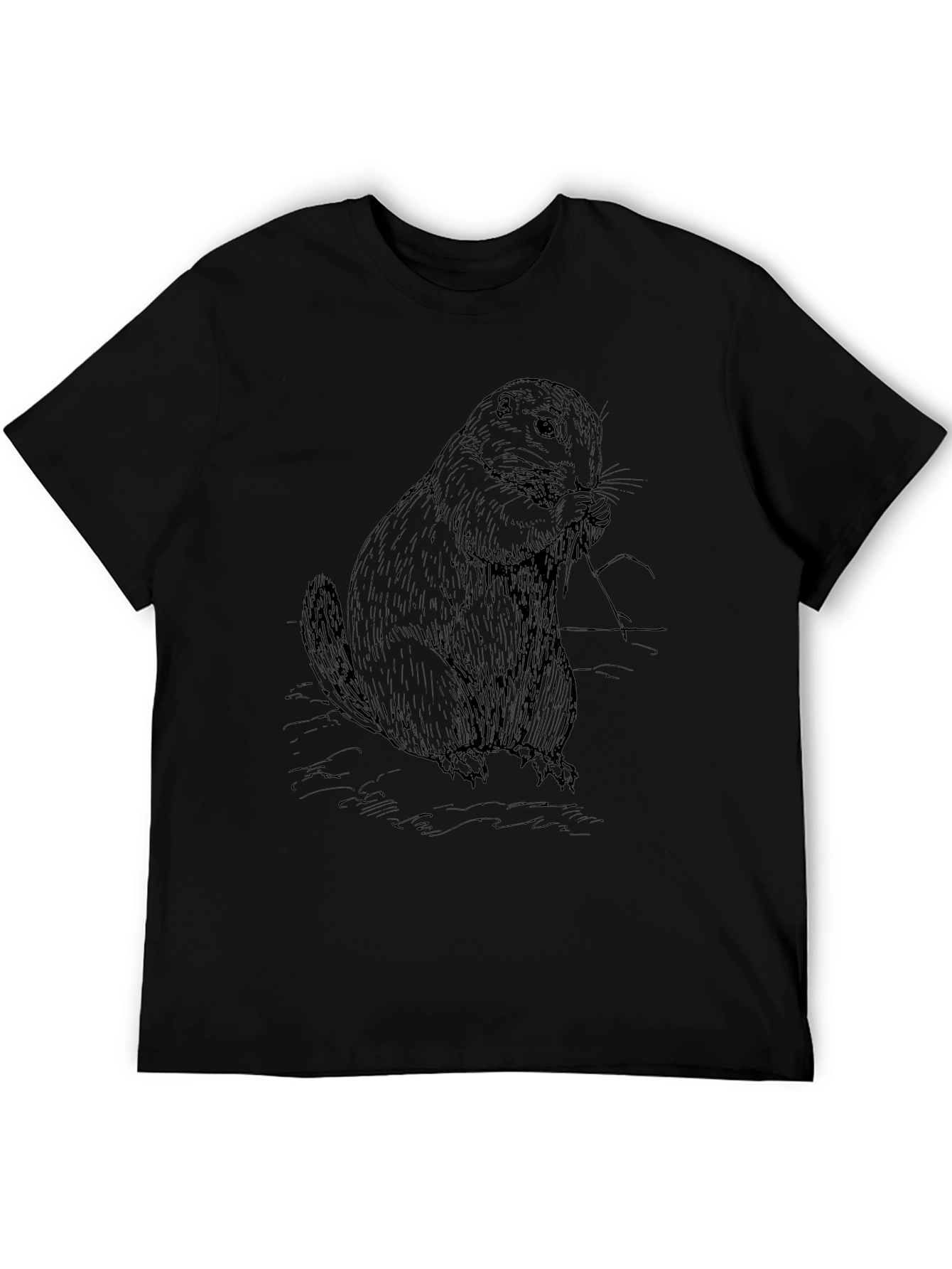 Groundhog Graphic Tee - Black Cotton Blend