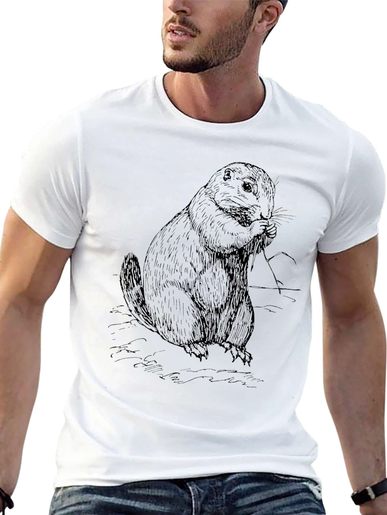 Groundhog Graphic Tee - Black Cotton Blend