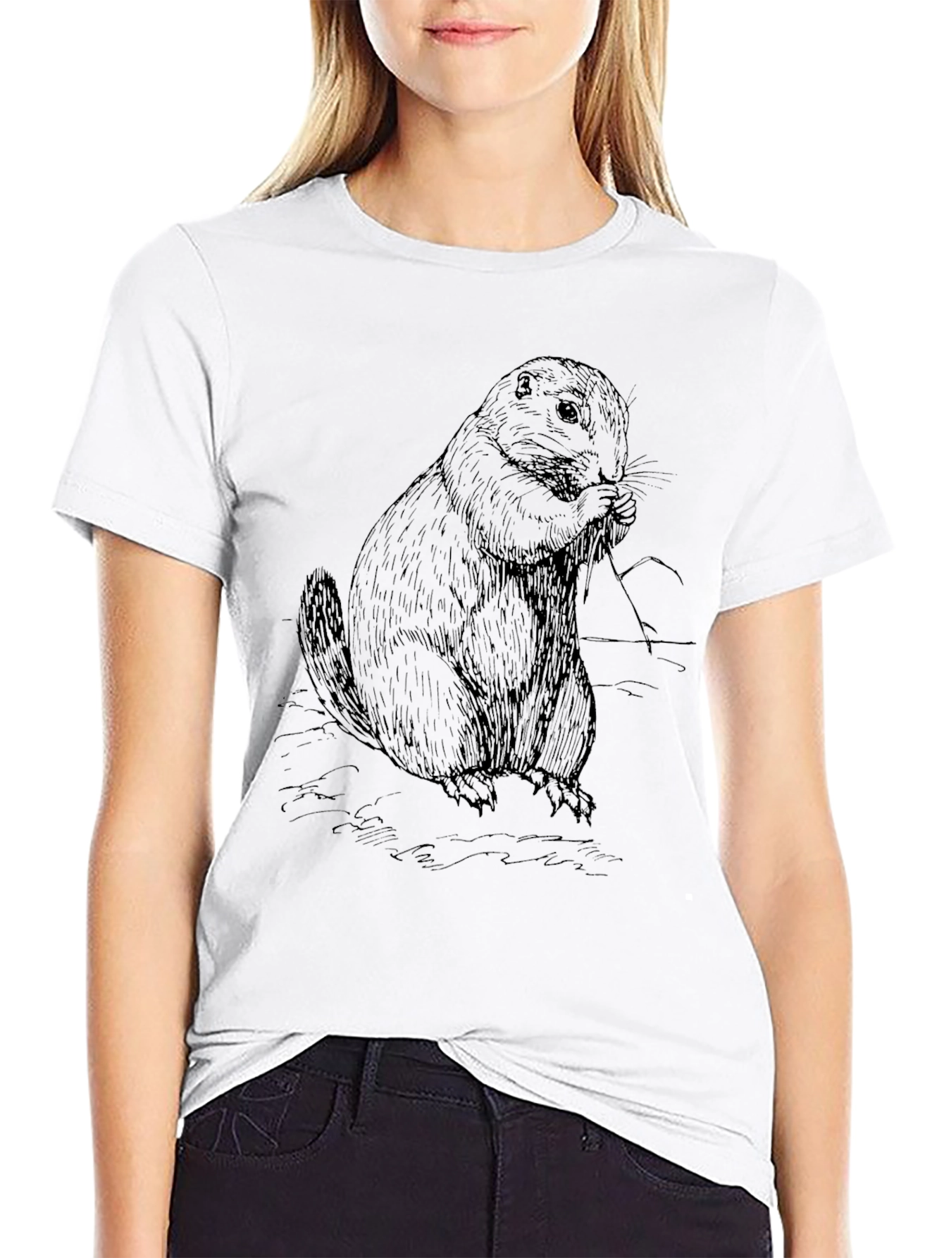 Groundhog Graphic Tee - Black Cotton Blend