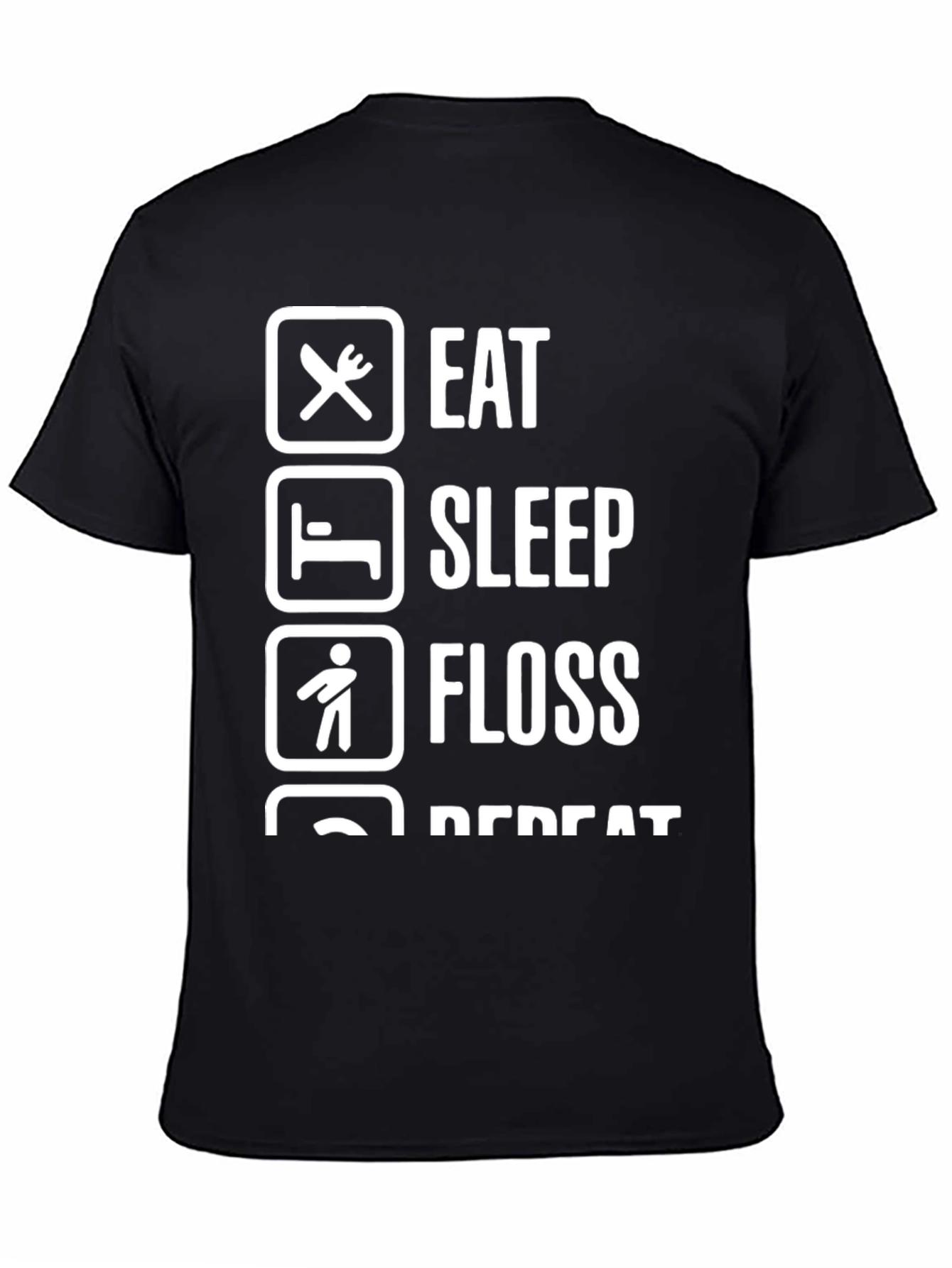 Eat Sleep Floss Repeat Graphic Tee