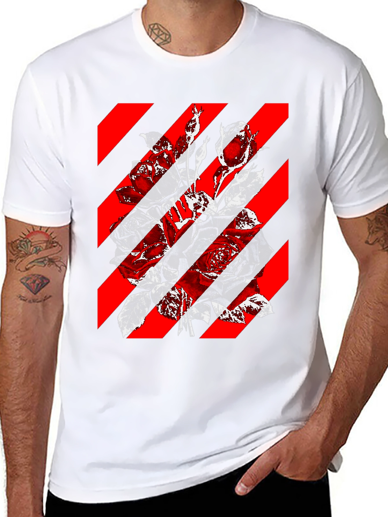Floral Stripe Graphic Tee