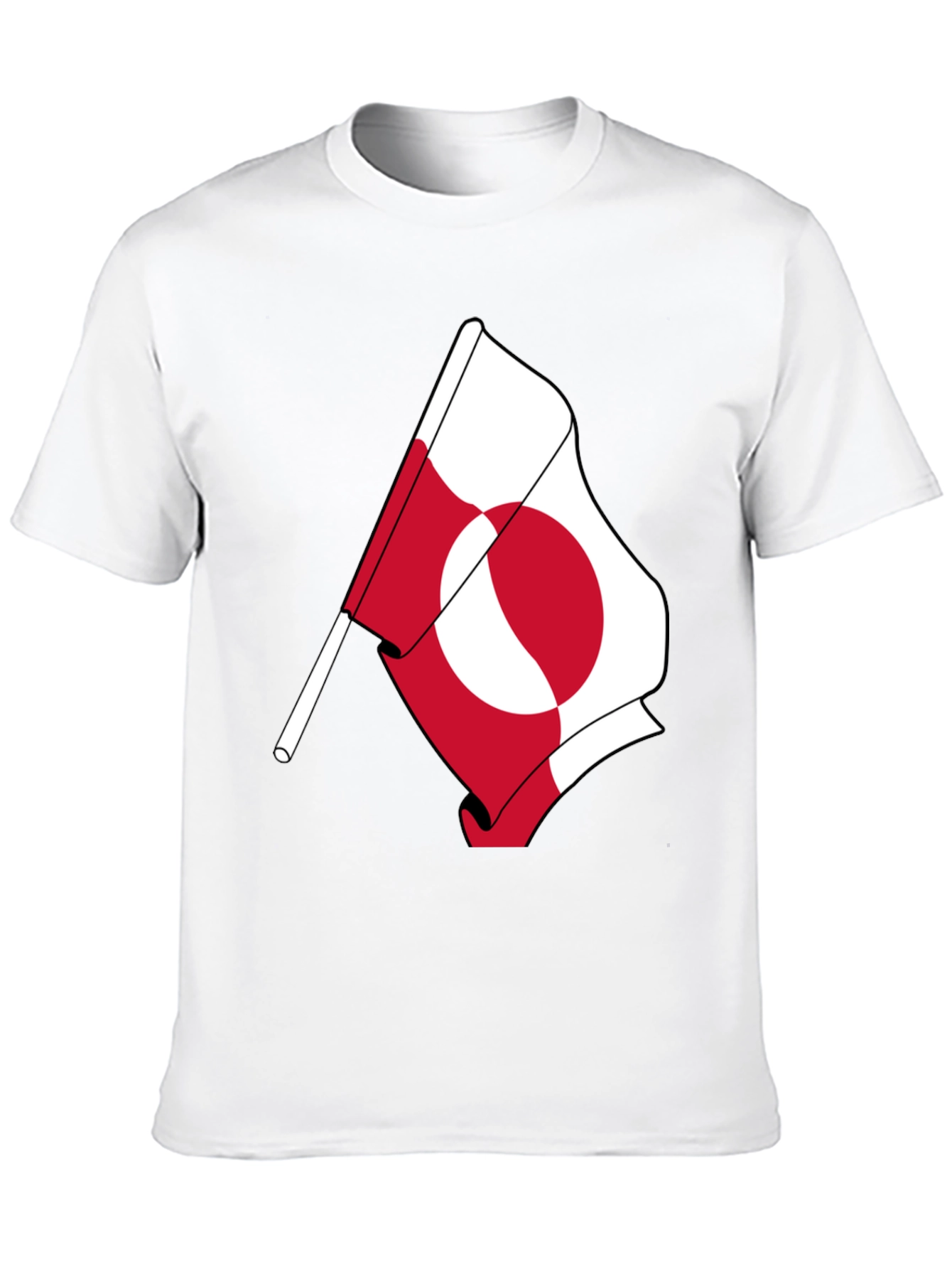 Greenland Flag Graphic Tee - Black Cotton Shirt