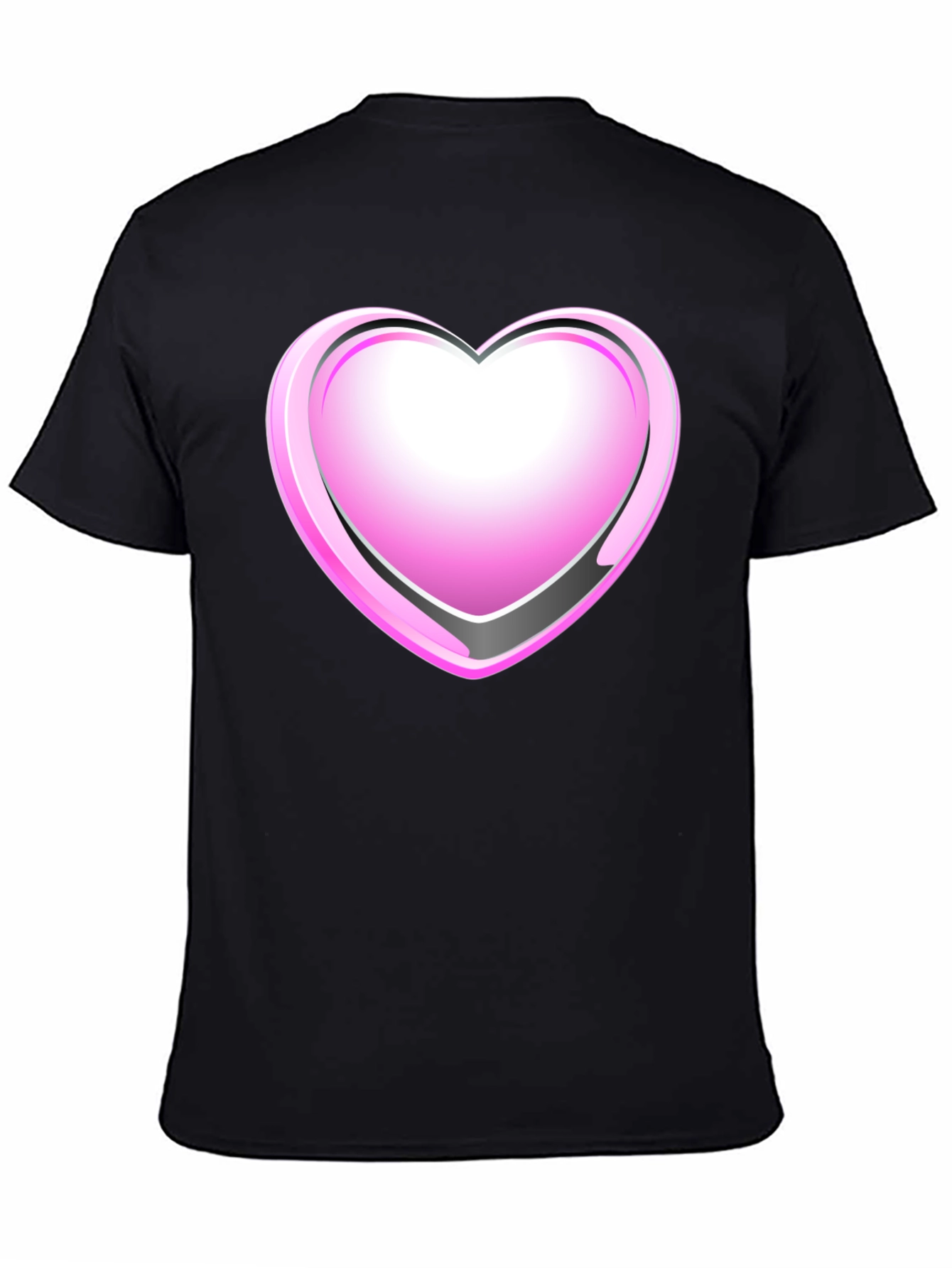 Black T-Shirt with Pink Heart