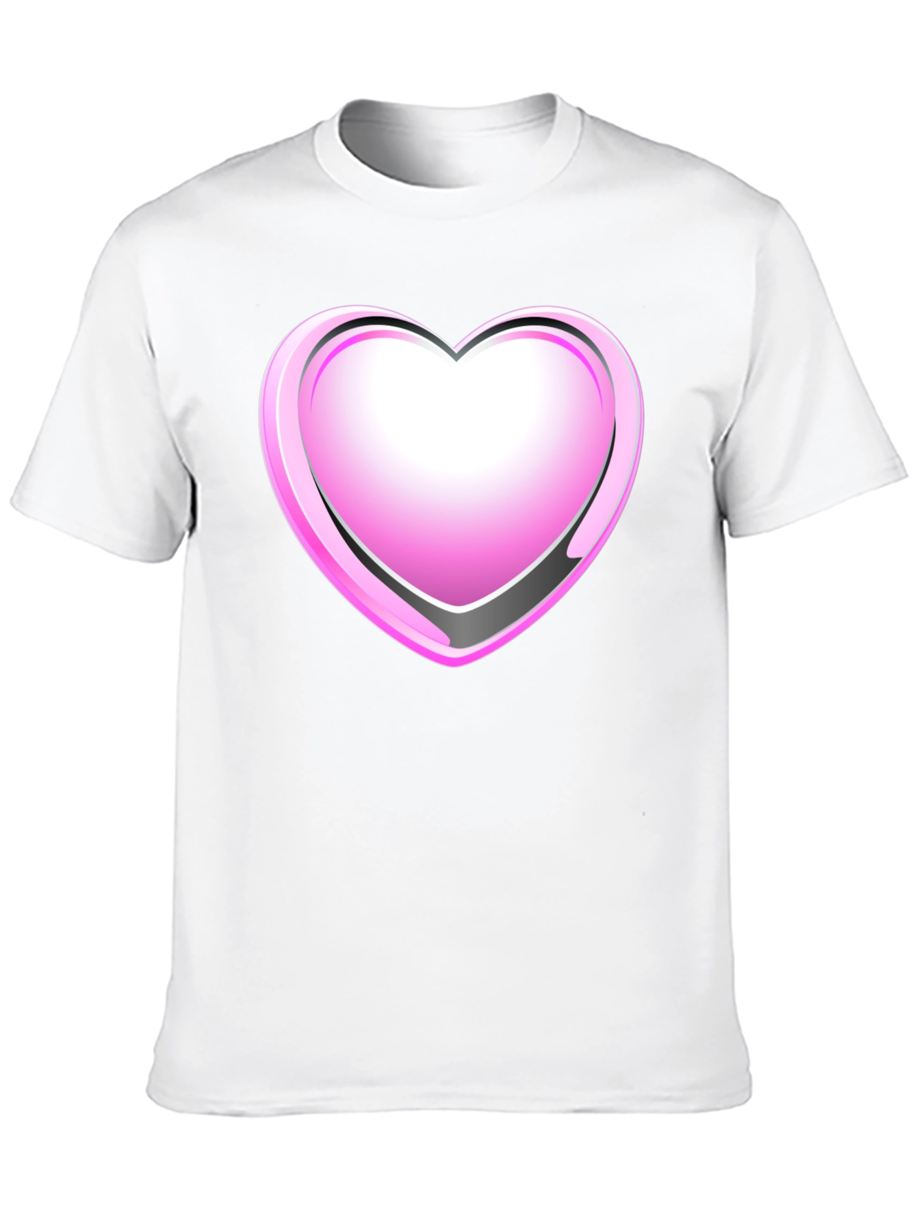 Black T-Shirt with Pink Heart