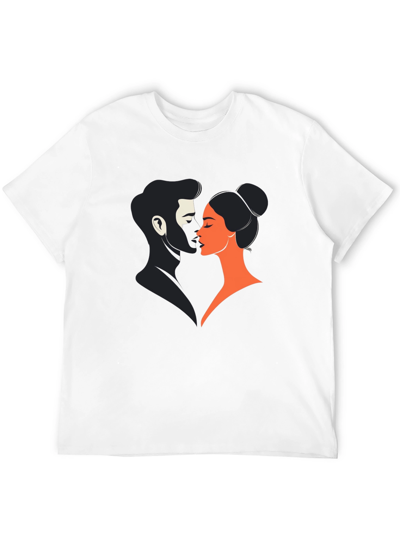 Romantic Couple Graphic Tee - Black