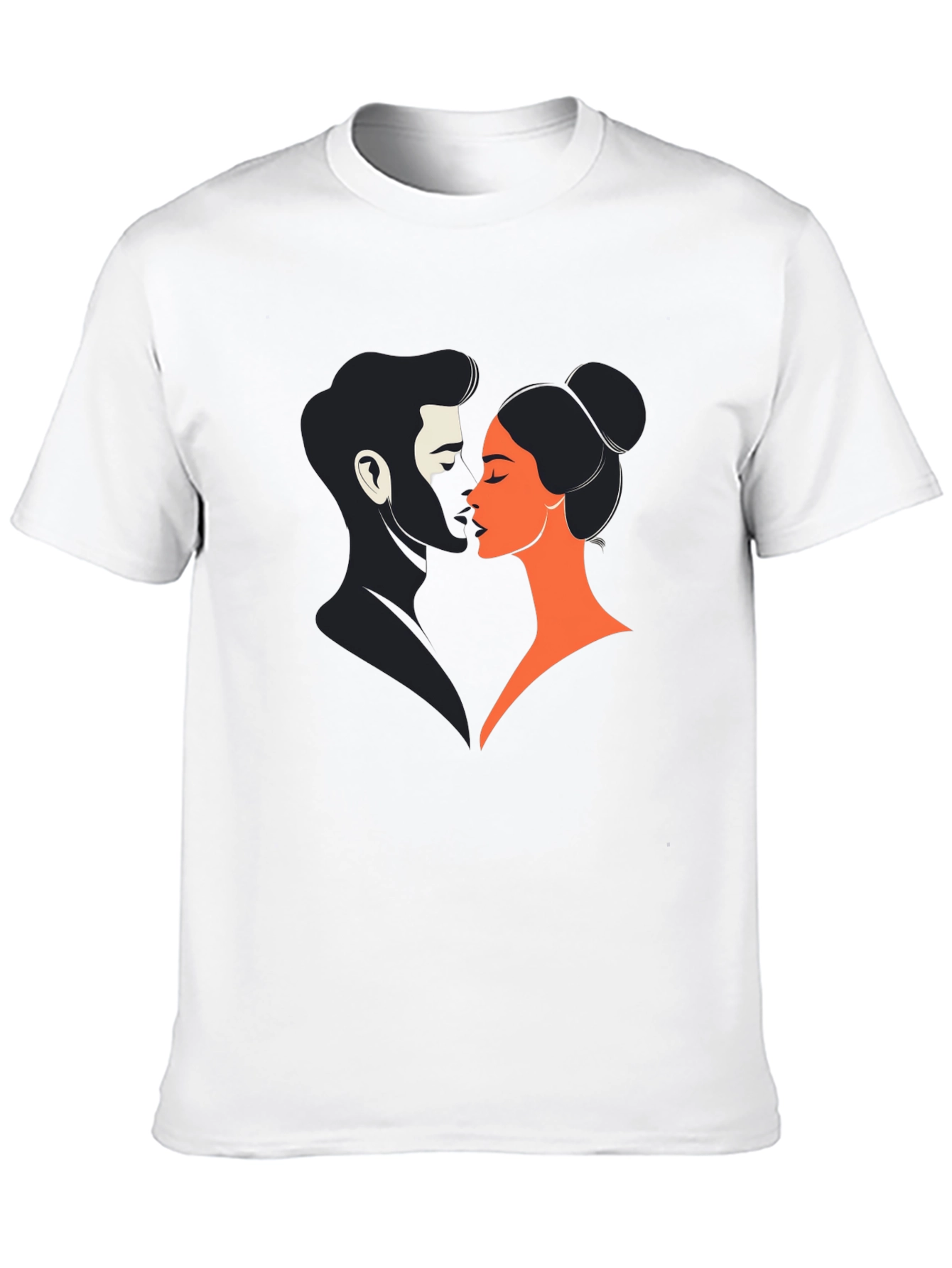 Romantic Couple Graphic Tee - Black