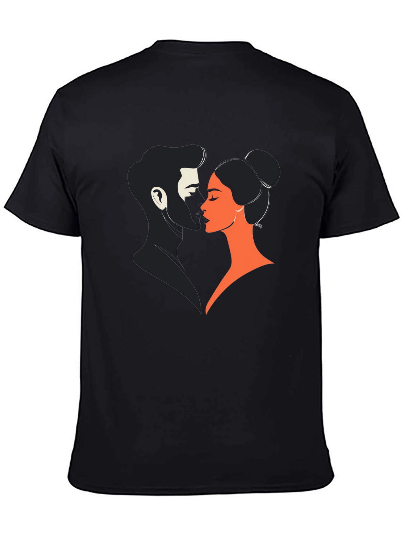 Romantic Couple Graphic Tee - Black