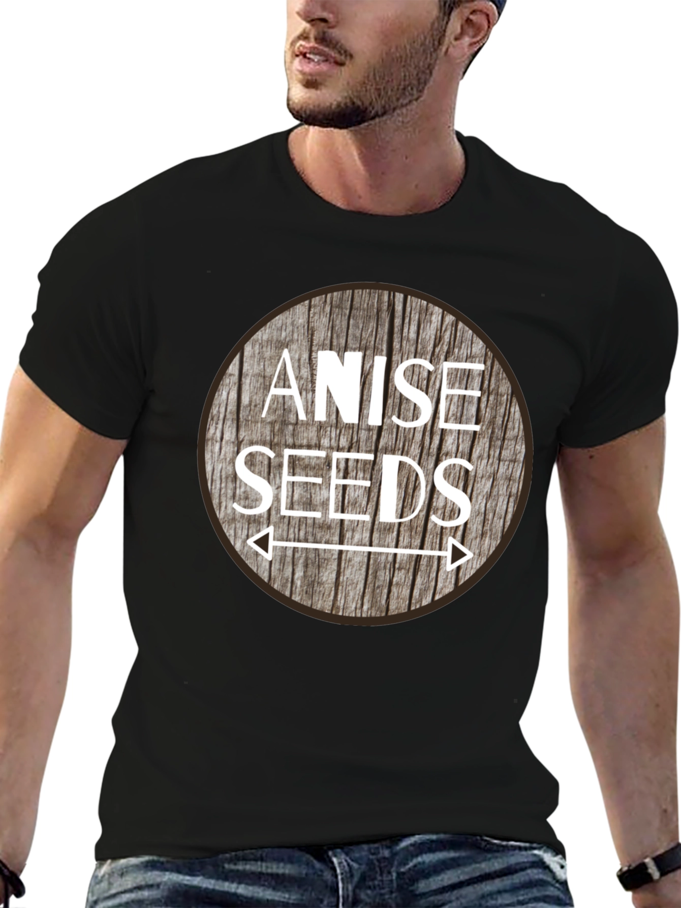 Anise Seeds Graphic Tee - Black Cotton T-Shirt