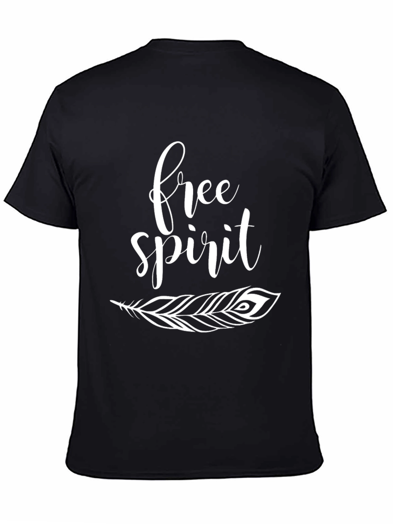 Free Spirit Feather Graphic Tee - Black