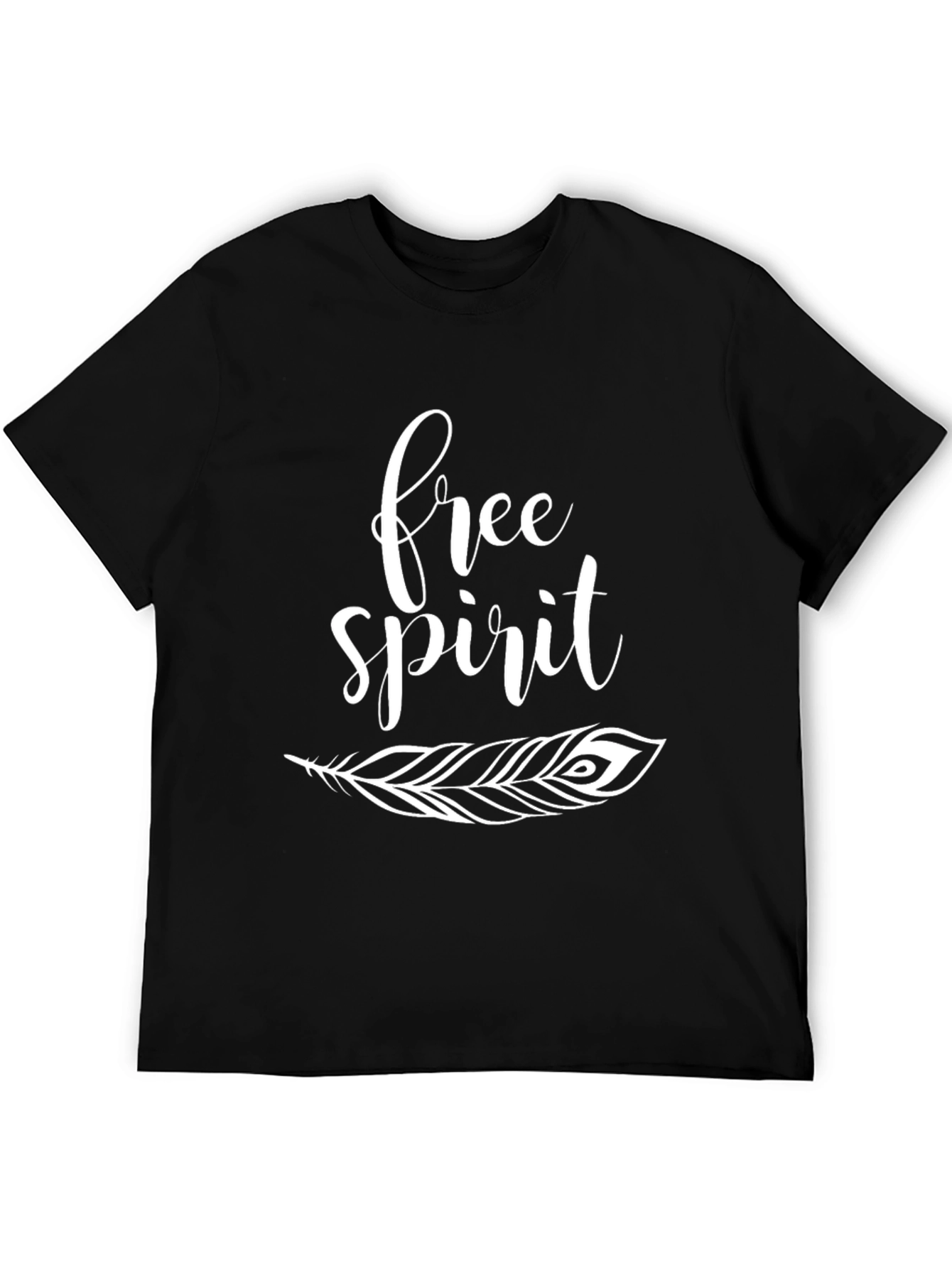 Free Spirit Feather Graphic Tee - Black