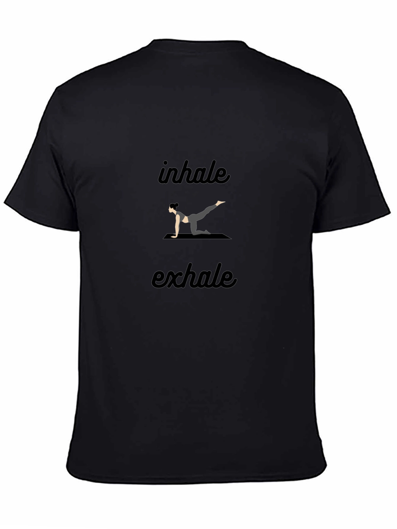 Inhale Exhale Yoga Pose Black T-Shirt