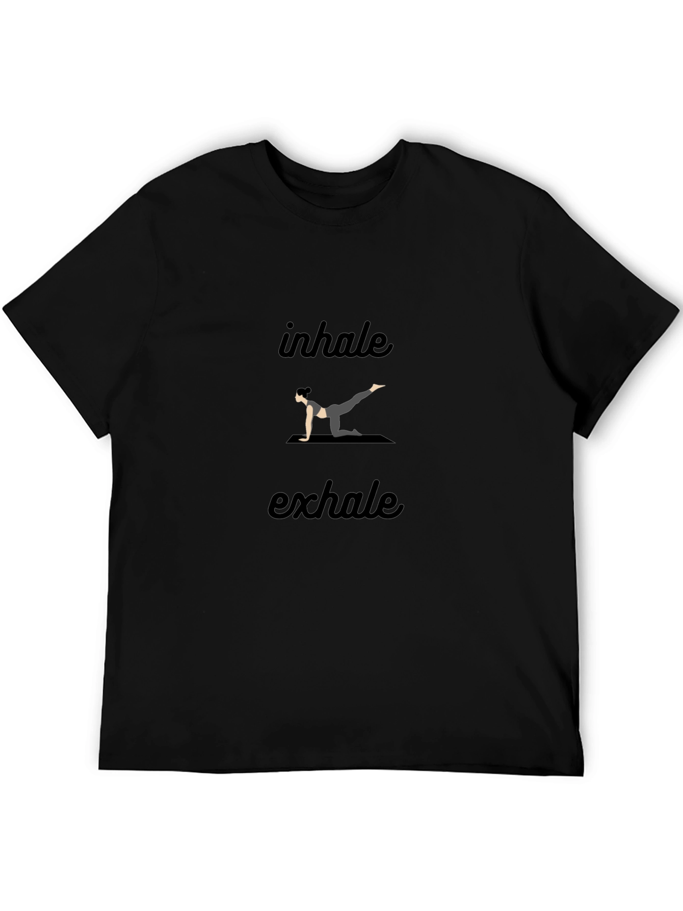 Inhale Exhale Yoga Pose Black T-Shirt