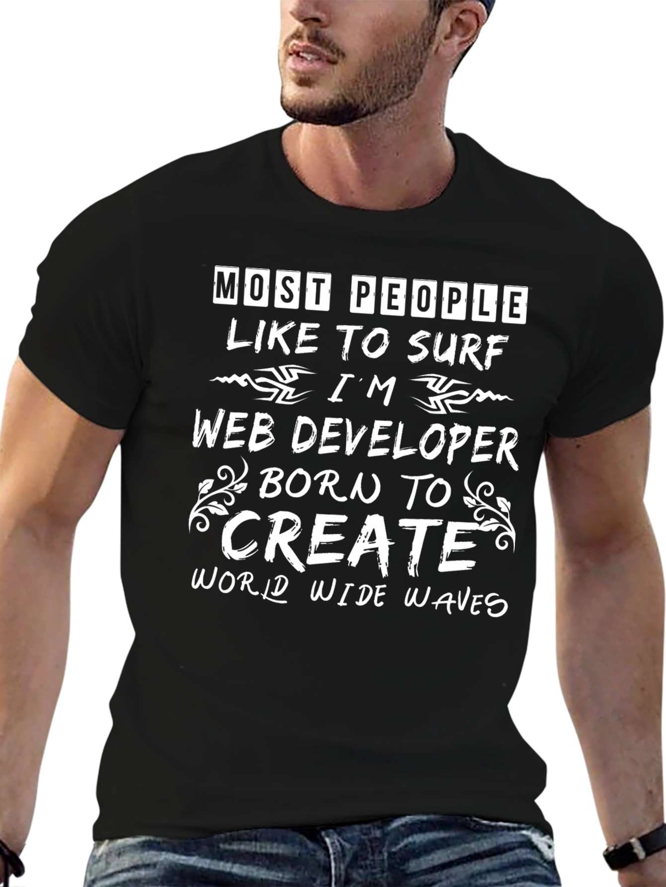 Web Developer T-Shirt: Born to Create Waves