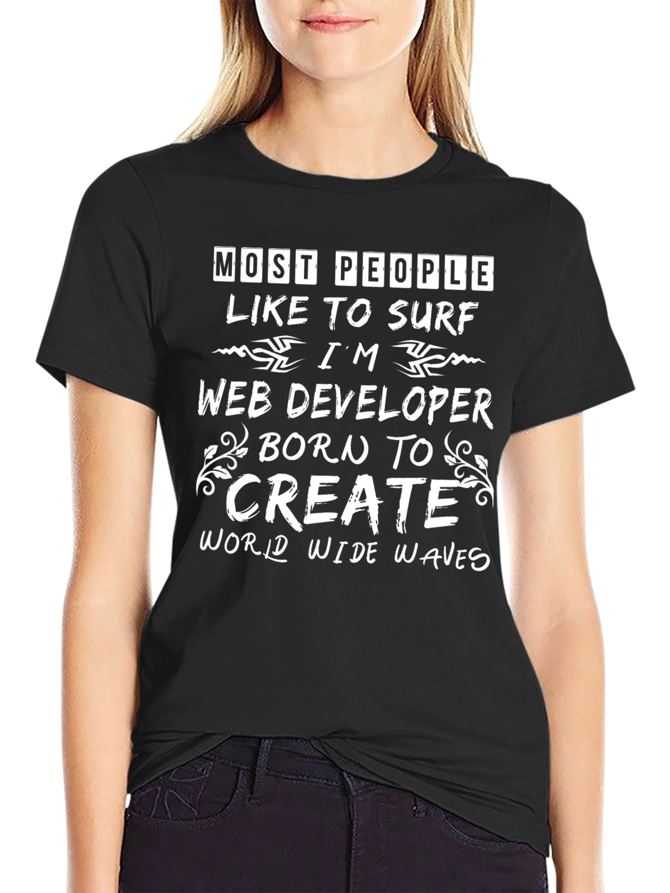 Web Developer T-Shirt: Born to Create Waves