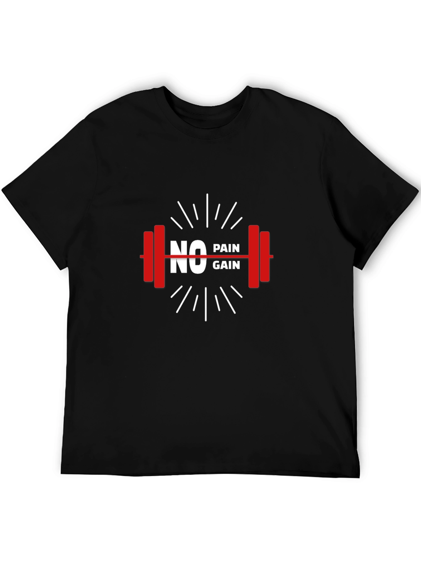 No Pain No Gain Black Gym T-Shirt