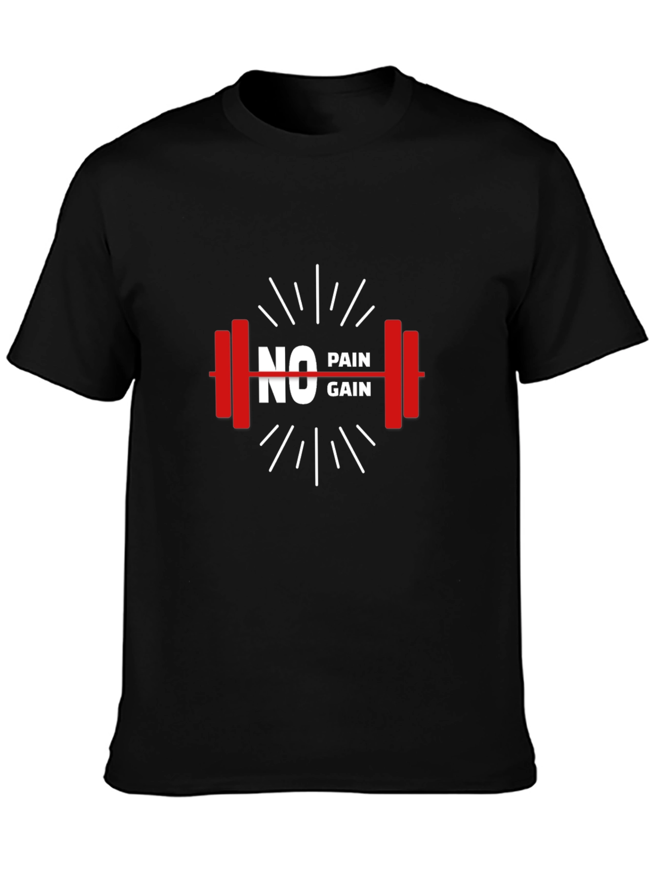 No Pain No Gain Black Gym T-Shirt