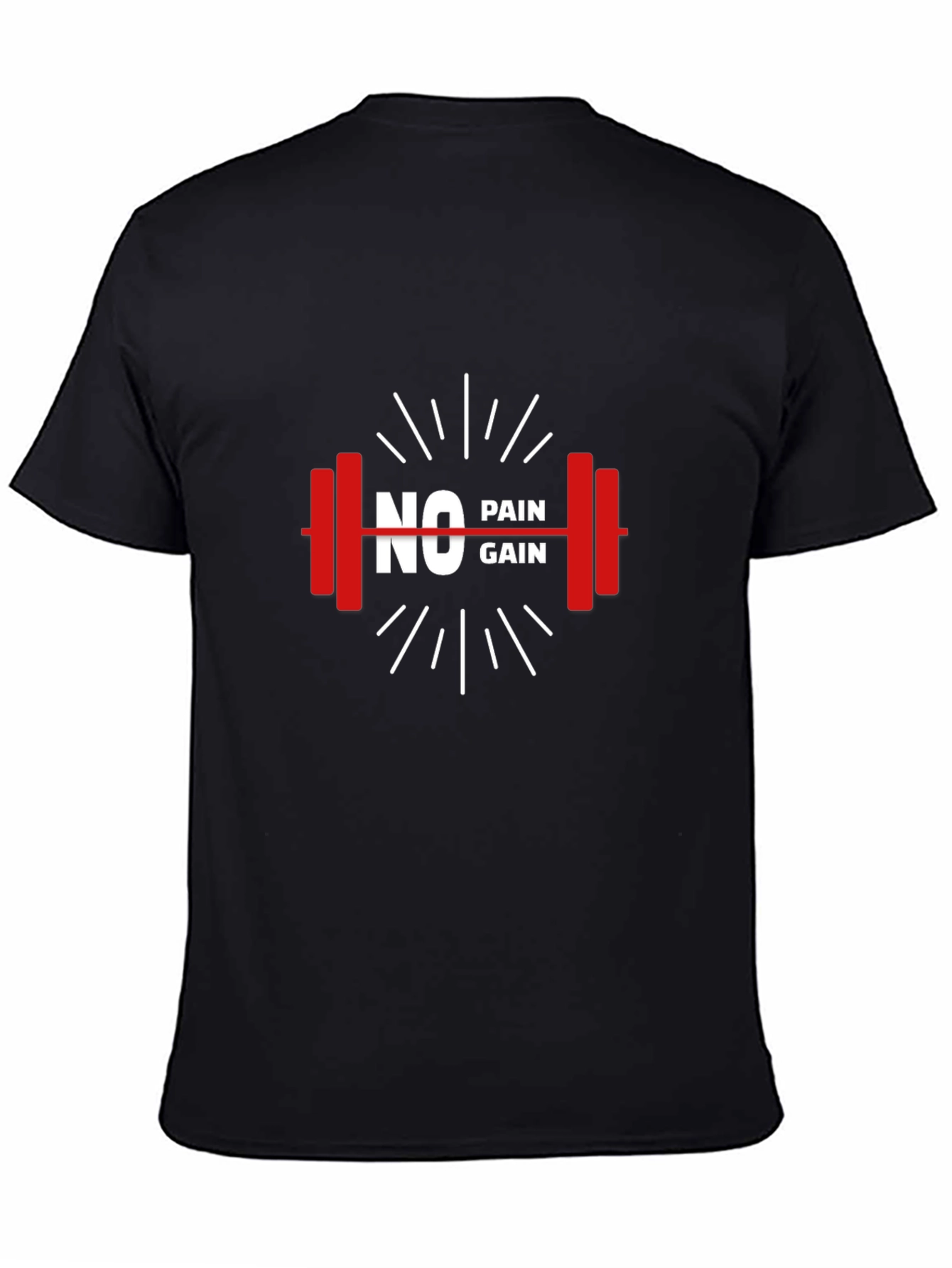 No Pain No Gain Black Gym T-Shirt