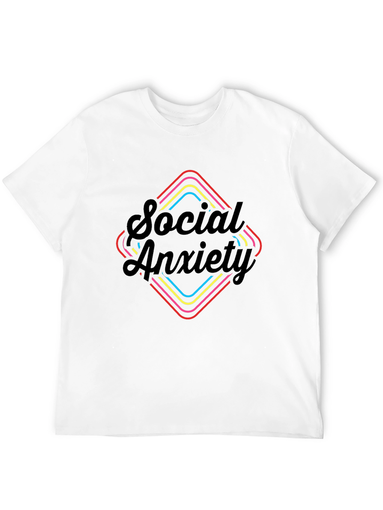 Social Anxiety Graphic Tee - Black Short Sleeve