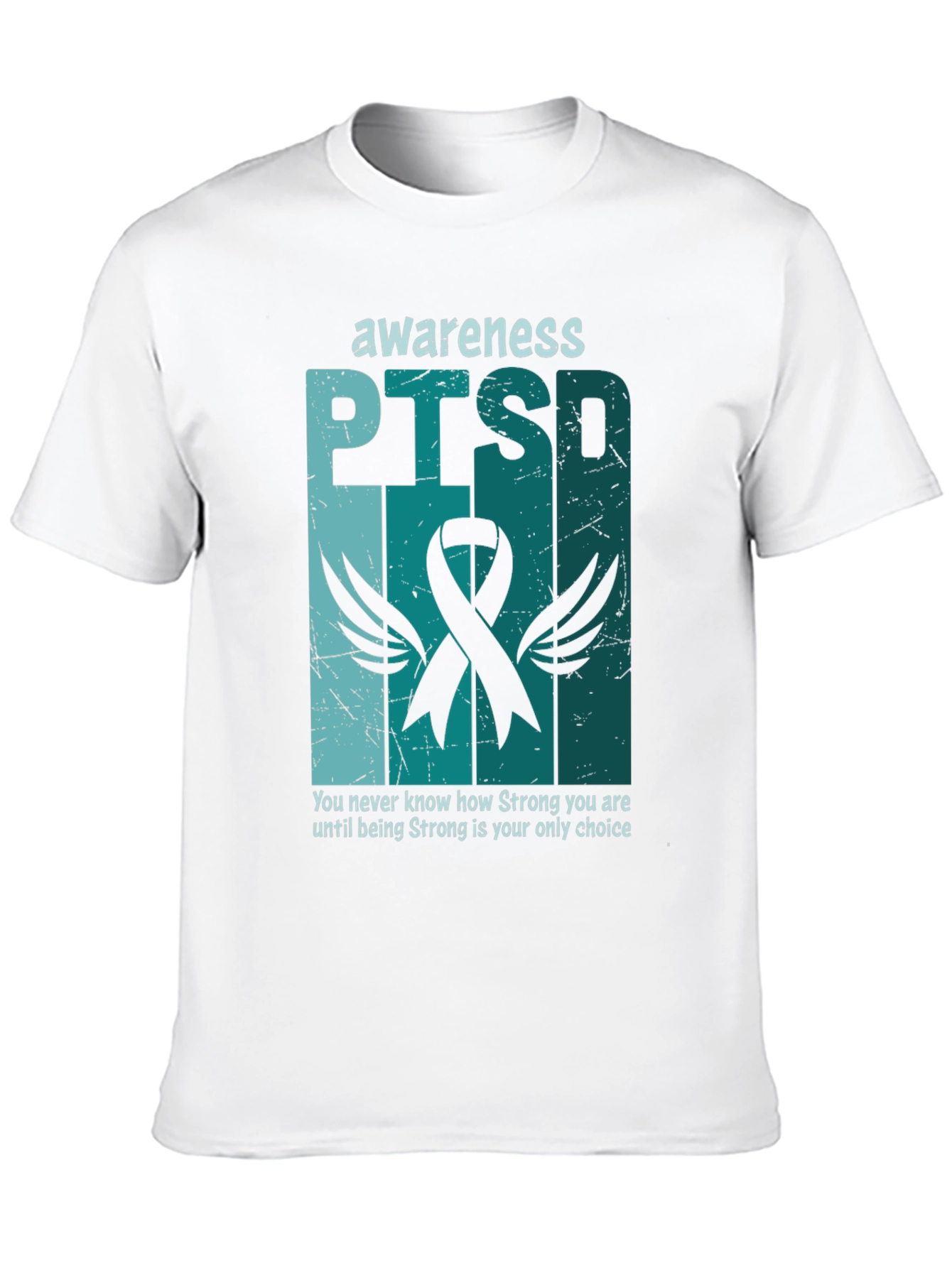 PTSD Awareness T-Shirt - Teal Ribbon Design