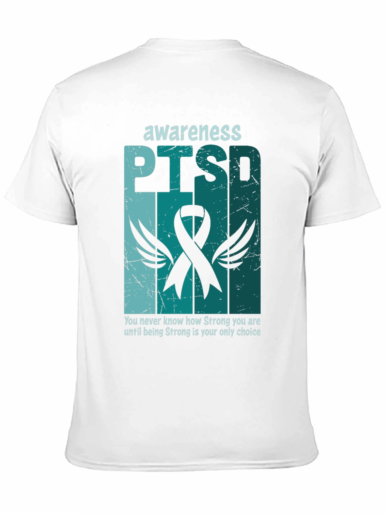 PTSD Awareness T-Shirt - Teal Ribbon Design