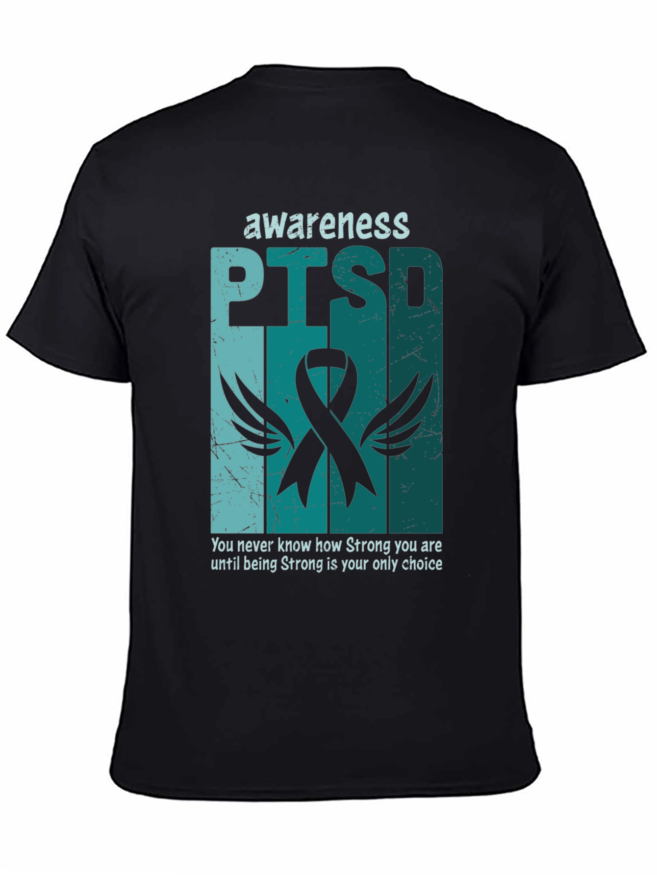 PTSD Awareness T-Shirt - Teal Ribbon Design