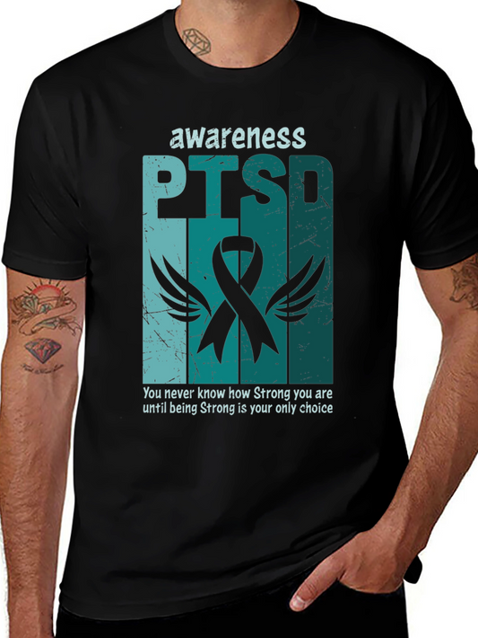 PTSD Awareness T-Shirt - Teal Ribbon Design