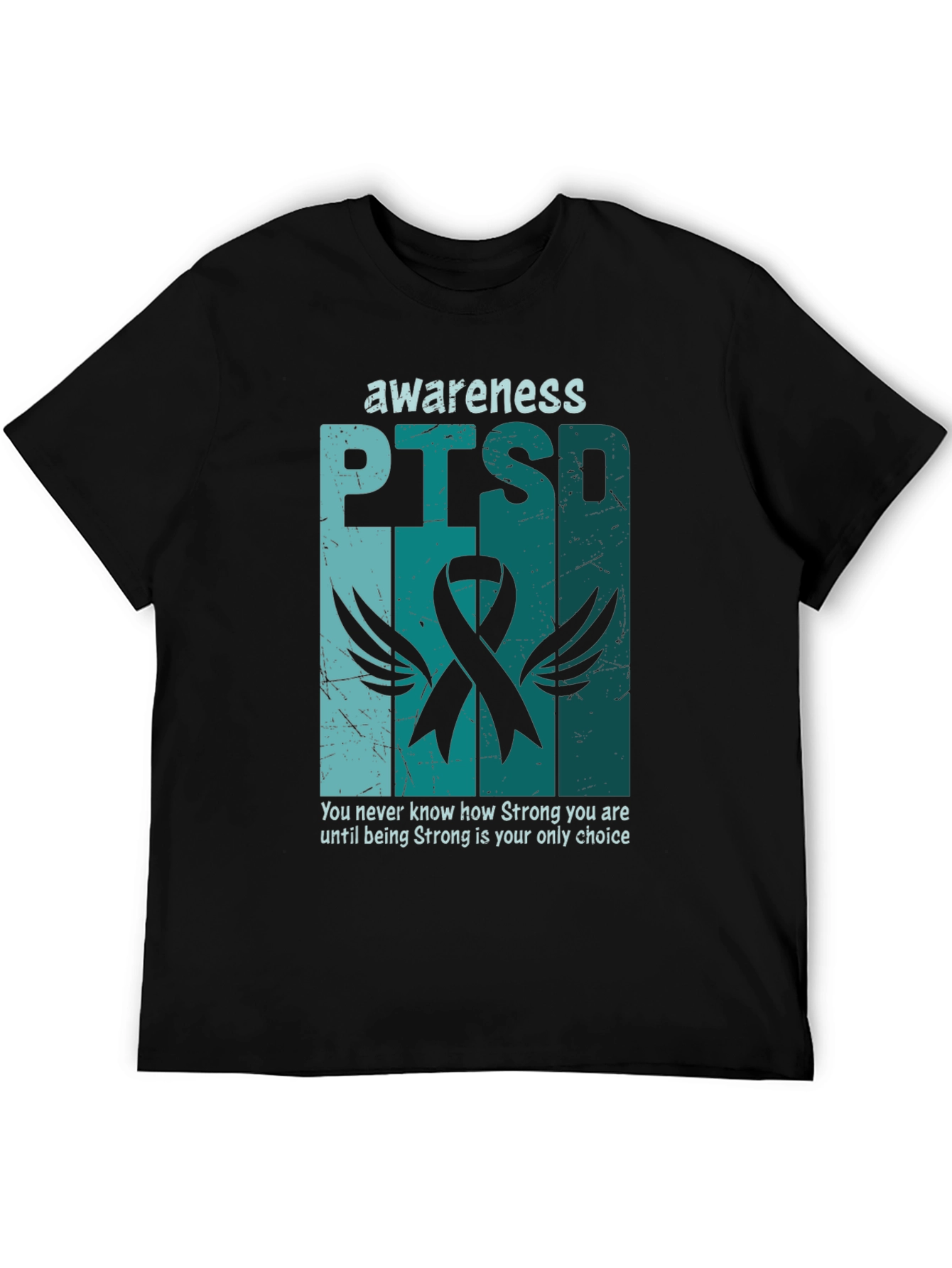 PTSD Awareness T-Shirt - Teal Ribbon Design